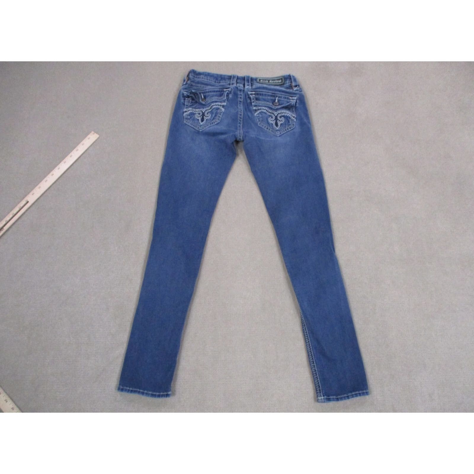 Vintage **Rock Revival Skinny Jeans Blue Women's 28** User: Rock Revival Skinny Blue Jeans Women's 28 Size 28" / US 6 / IT 42 - 2 Thumbnail
