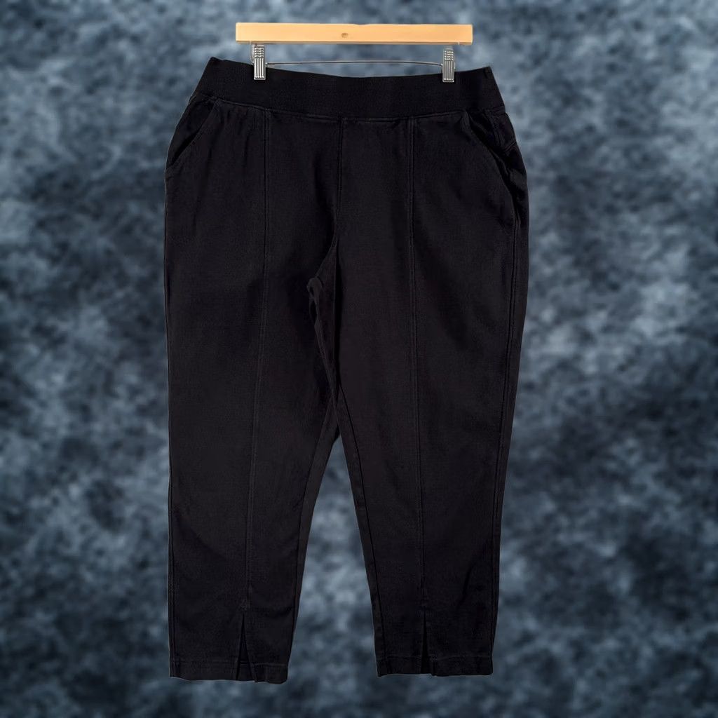 Vintage Pact Airplane Tapered Leg Pants Womens XL Black Ankle Organic Cotton Pull On Size 40" / US 18 - 1 Thumbnail