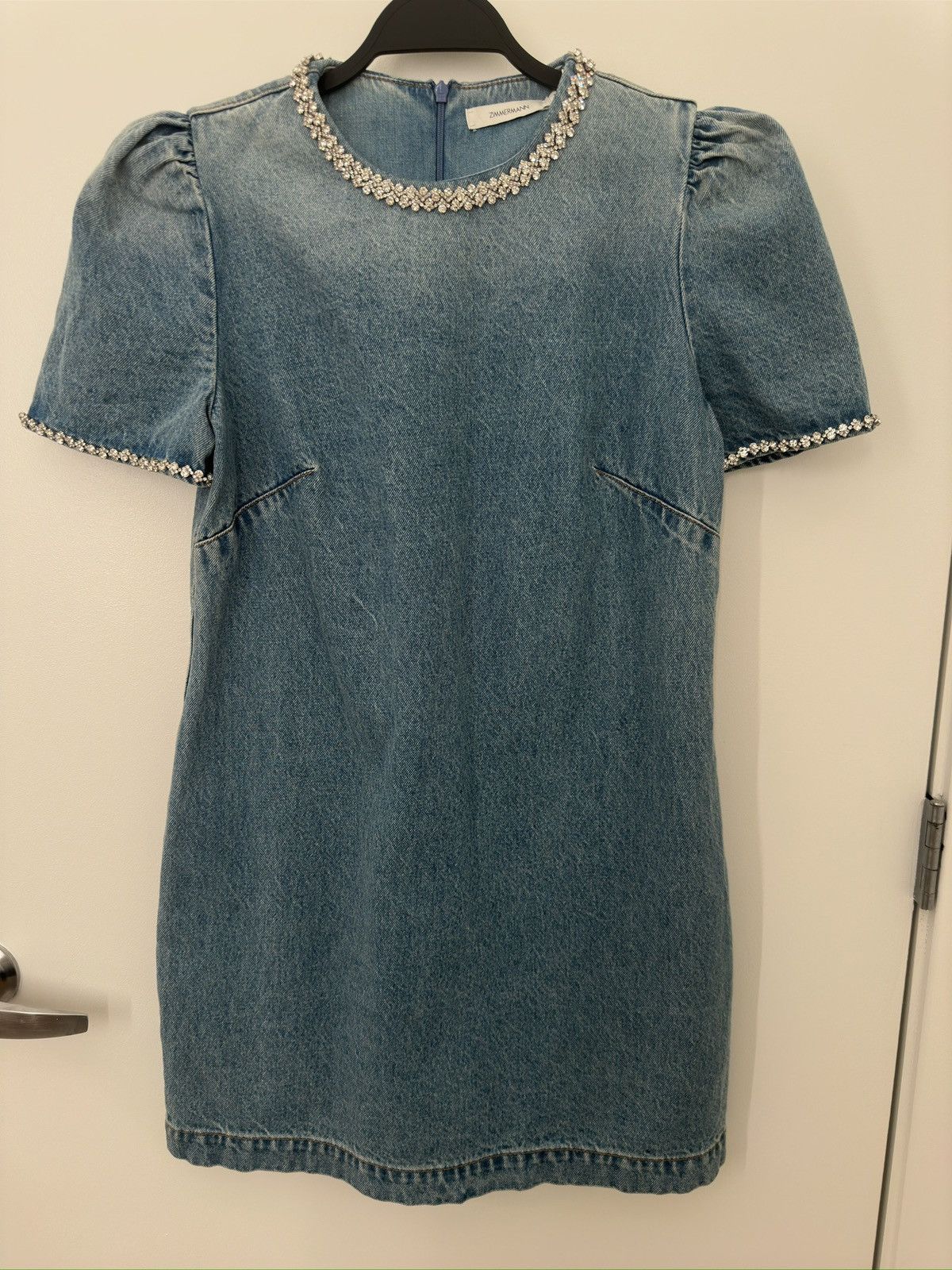 Zimmermann Crystal Embellished Denim Minidress