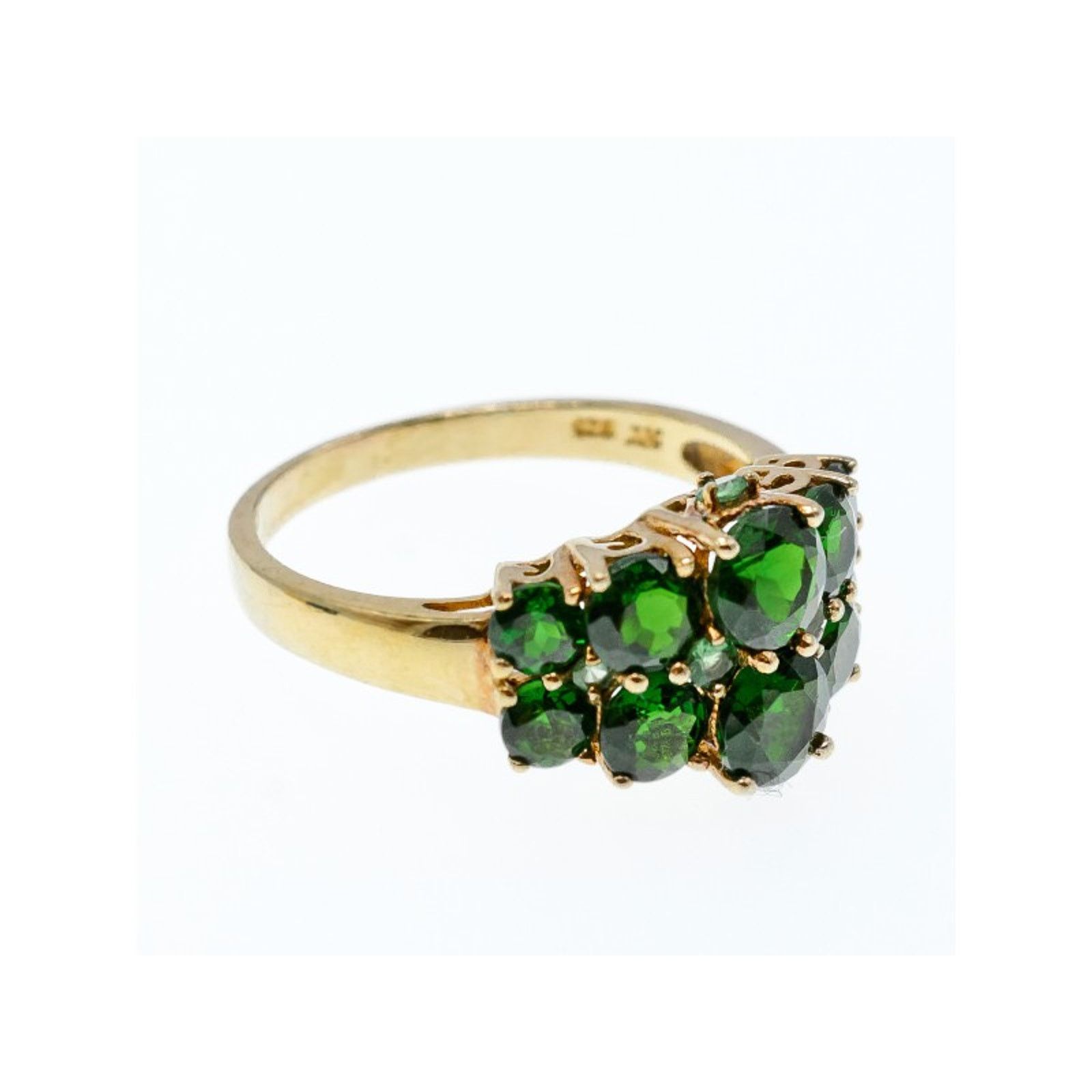 Jewelry 925 STERLING SILVER GOLD PLATED CHRYSOLITES RING SIZE 11.5 Size ONE SIZE - 5 Thumbnail