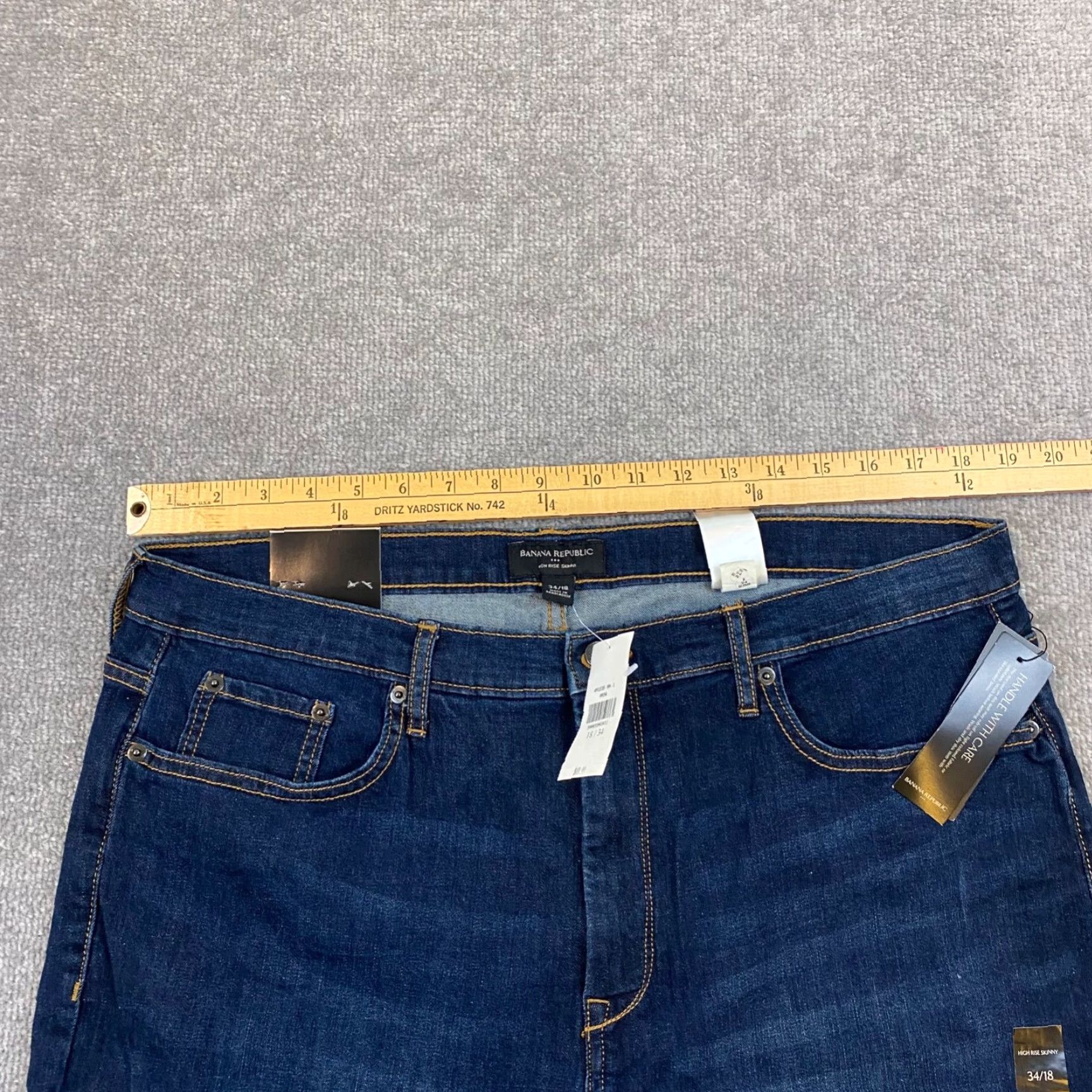 Banana Republic Banana Republic High Rise Skinny Jeans Womens 34/18 Dark Wash Denim Stretch NEW Size 40" / US 18 - 5 Thumbnail