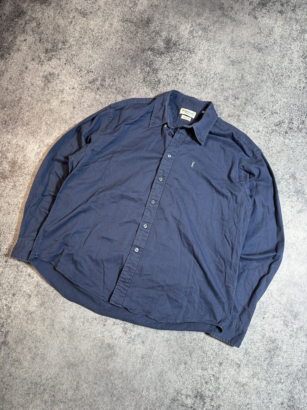 Vintage × Yves Saint Laurent Y2K Vintage Yves Saint Laurent YSL Logo Shirt Button Up Rare Size US XL / EU 56 / 4 - 1 Thumbnail