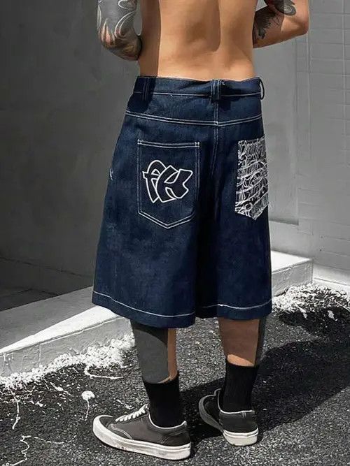 Japanese Brand VINTAGE RETRO 90s drip street shorts jorts Size US 34 / EU 50 - 1 Thumbnail