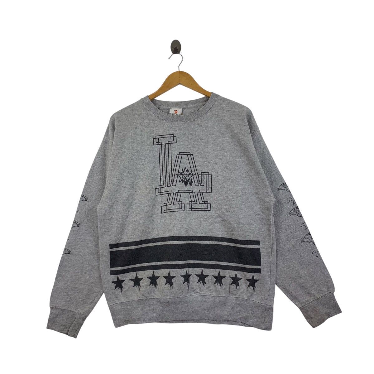 Vintage Vintage 90s LA DODGERS USA Logo Print Grey Sweatshirt Size US L / EU 52-54 / 3 - 1 Thumbnail