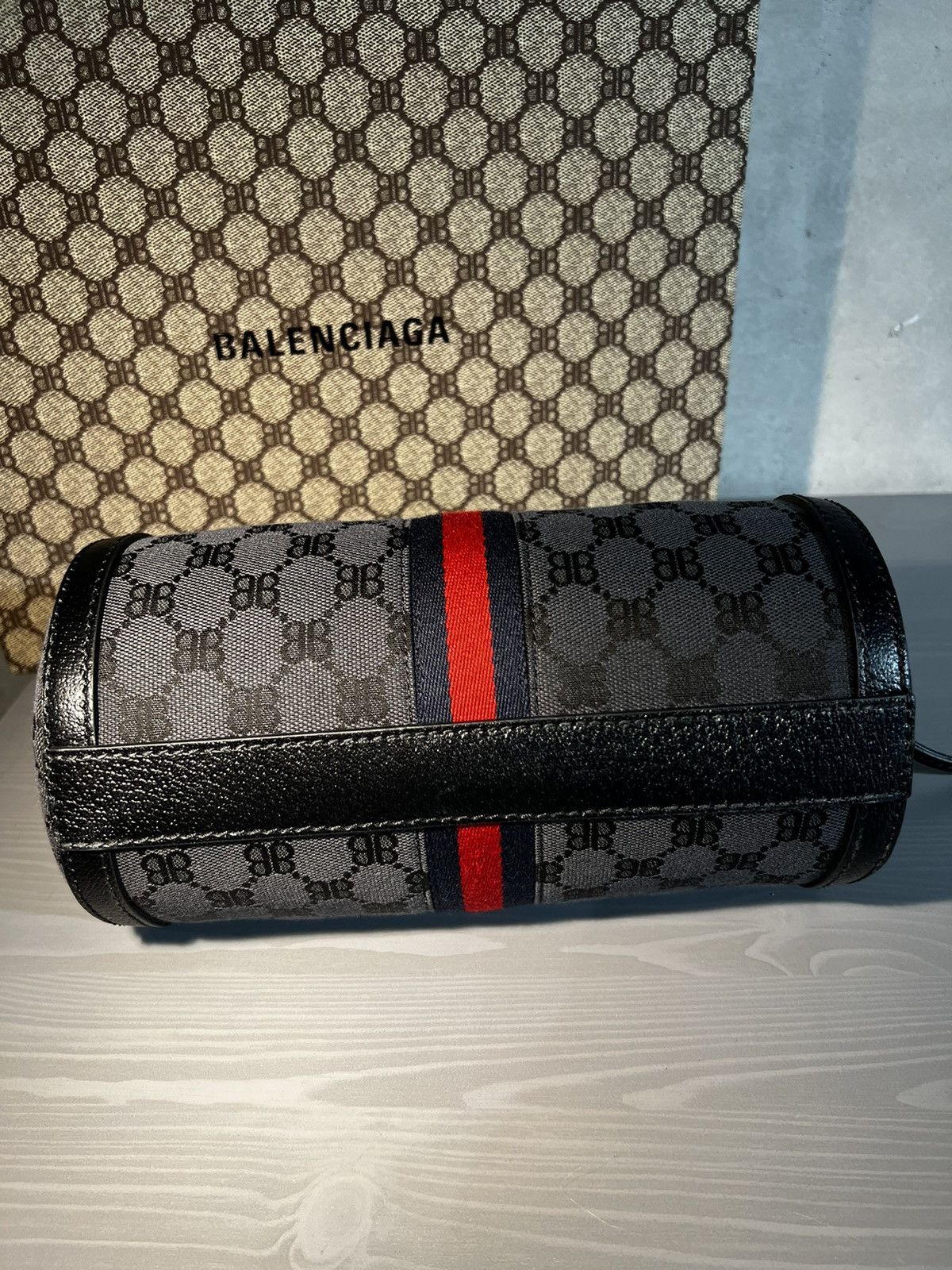 Gucci Gucci x Balenciaga Black Monogram Jacquard Canvas Hacker bag Size ONE SIZE - 7 Thumbnail