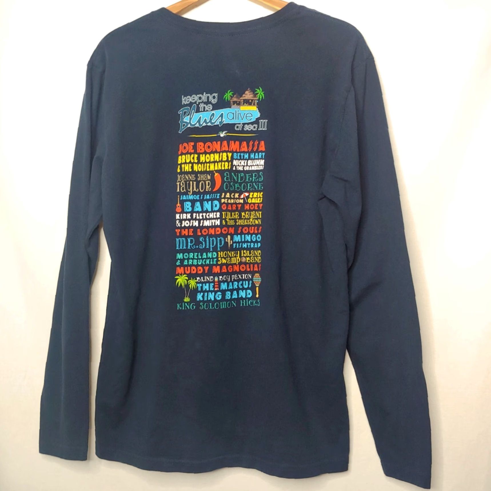 Next Level Next Level Joe Bonamassa Shirt T-Shirt Men L Blue Graphic Print Keepig The Blues Alive At Sea III Musician Double-Sided Size US L / EU 52-54 / 3 - 3 Thumbnail