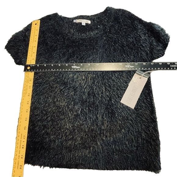 Jennifer Lopez Jennifer Lopez Furry Soft Black Sparkle Shiny Top Women’s Ex Size XS / US 0-2 / IT 36-38 - 4 Thumbnail