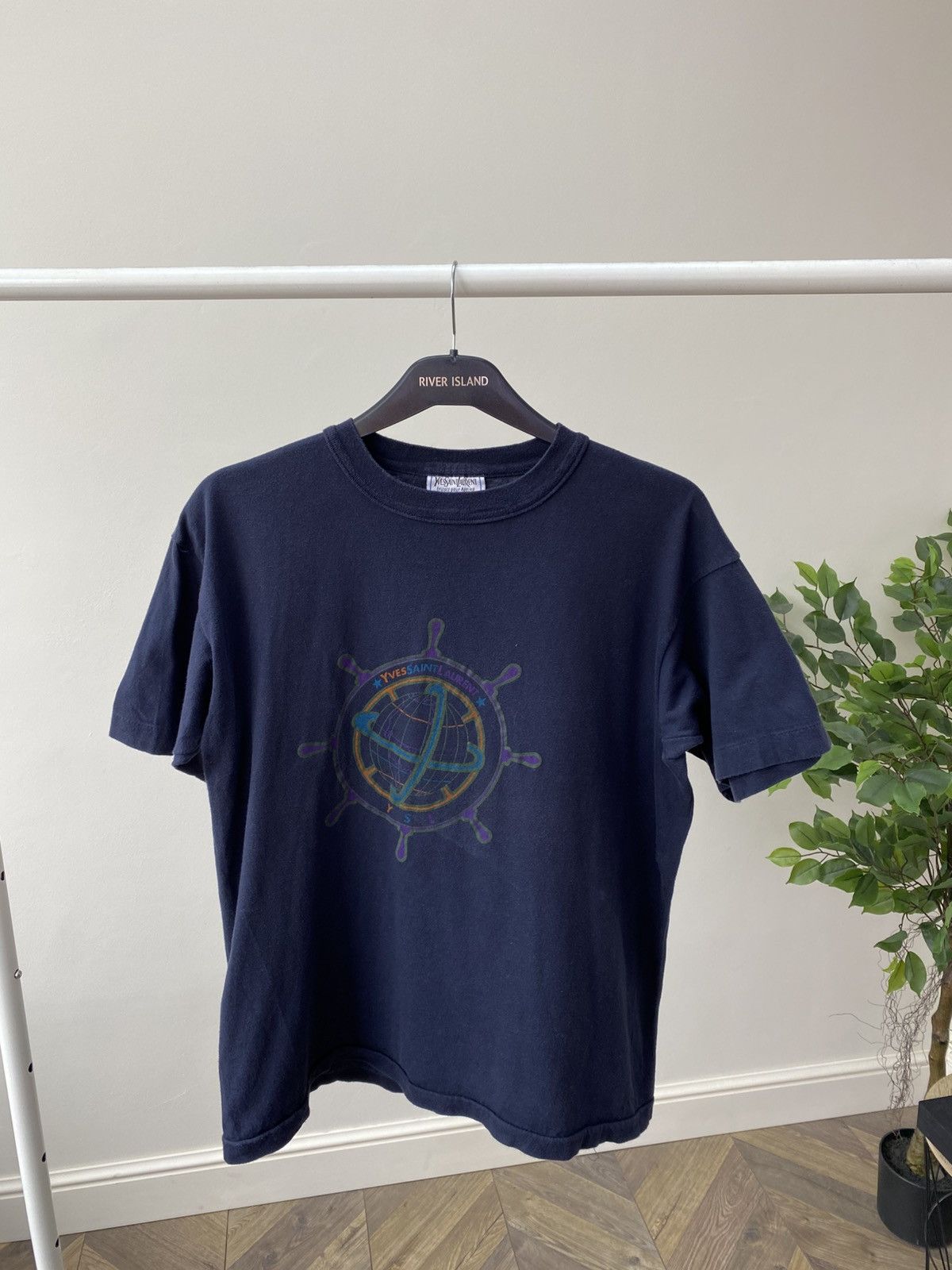Designer × Vintage × Yves Saint Laurent Vintage Yves Saint Laurent Logo Print 90s T-Shirt Size US M / EU 48-50 / 2 - 1 Thumbnail