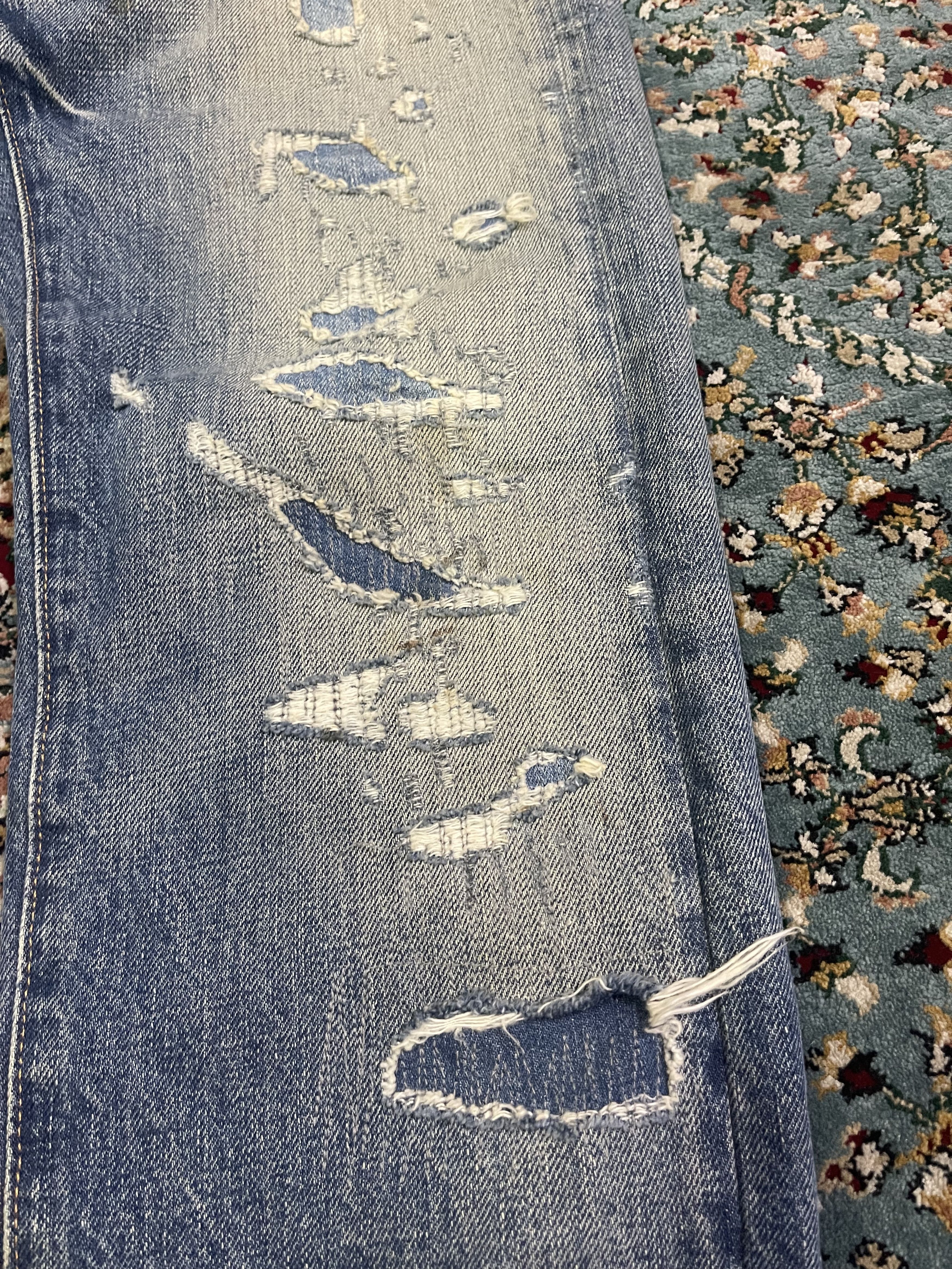 Denim & Supply Ralph Lauren Vintage Distressed Ripped Off Slim Style Size US 30 / EU 46 - 8 Thumbnail