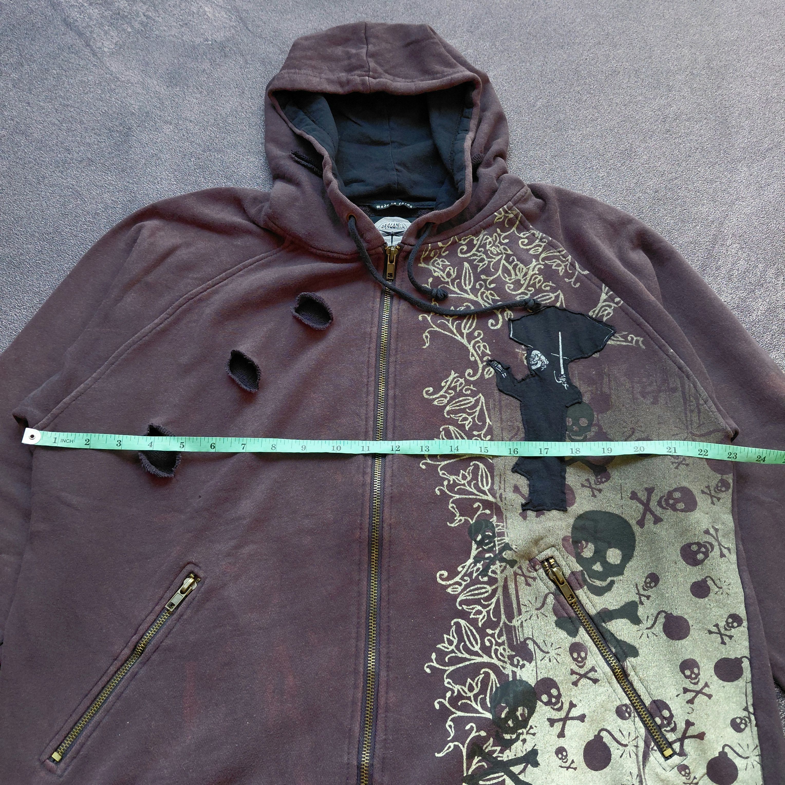 Japanese Brand Distressed Dragon Rock & Roll Vision Hoodie Size US L / EU 52-54 / 3 - 9 Thumbnail