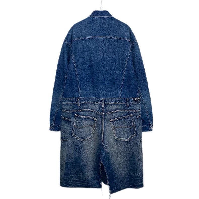 Balenciaga Balenciaga size 34 Denim paneled blue silhouette long-slee Size XXS / US 00 / IT 34 - 2 Thumbnail