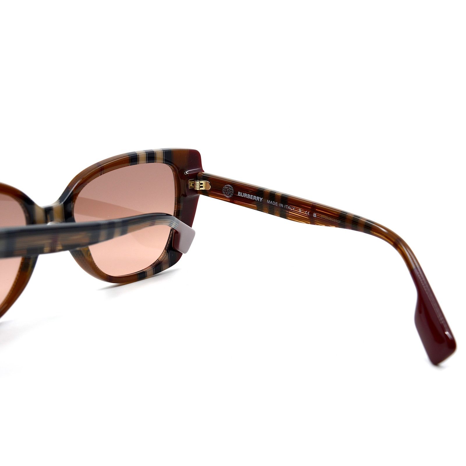 Burberry NEW BURBERRY MERYL BE4393 CHECK BROWN/BORDEAUX SUNGLASSES Size ONE SIZE - 10 Thumbnail