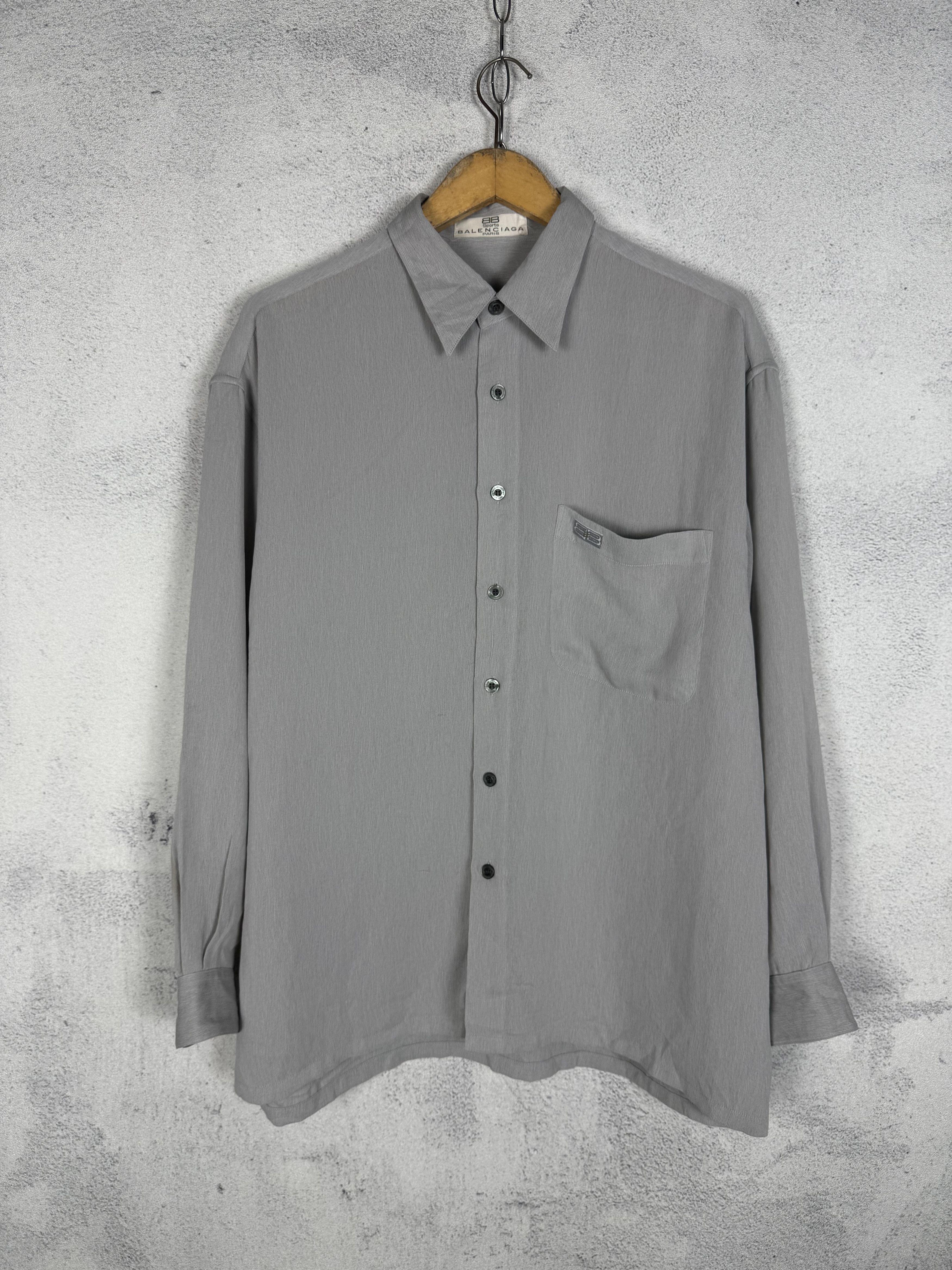 Balenciaga Vintage Balenciaga Grey Shirt Size US L / EU 52-54 / 3 - 1 Thumbnail