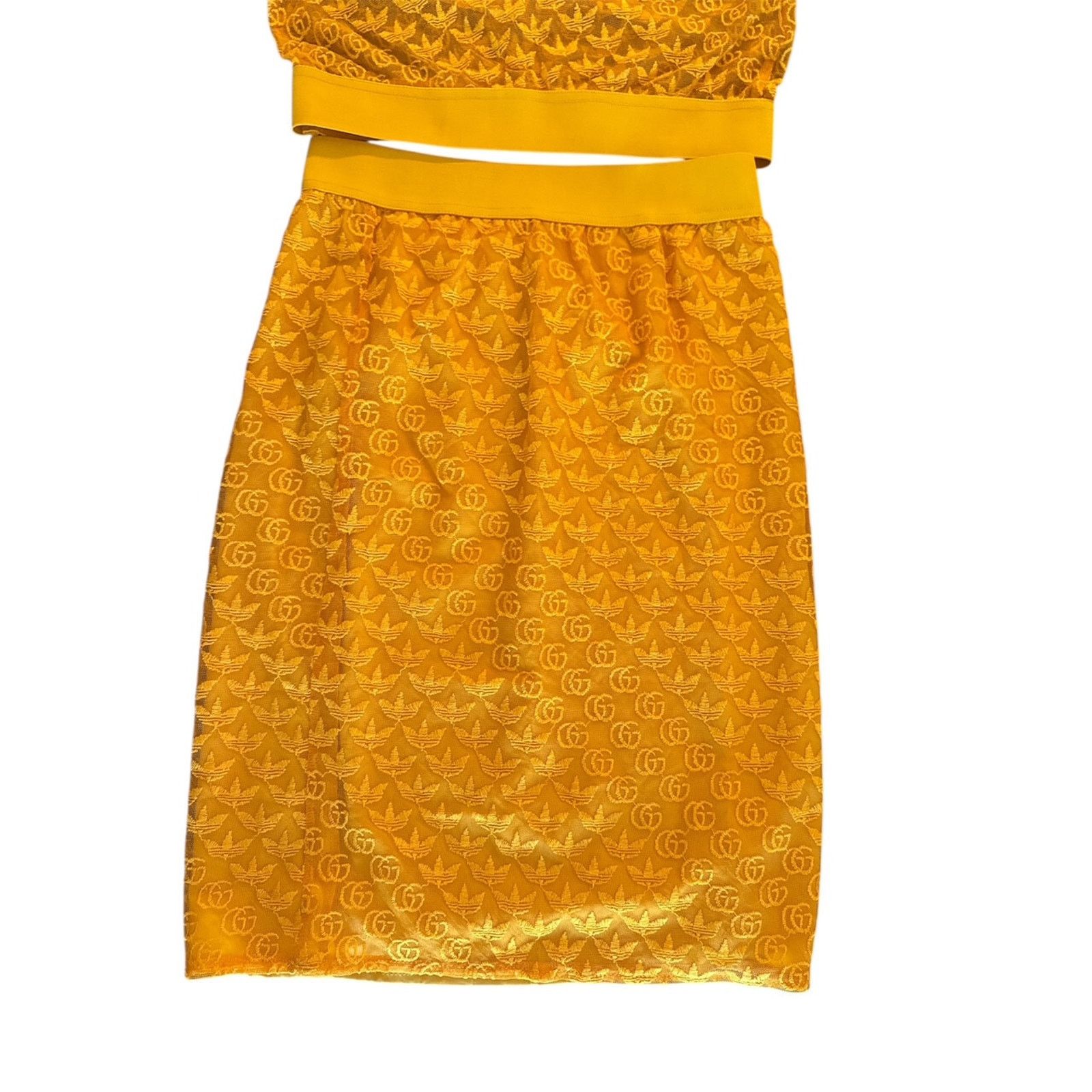 Gucci Gucci x adidas GG YELLOW Tulle Skirt & TOP SZ S/ M Size 30" / US 8 / IT 44 - 6 Thumbnail