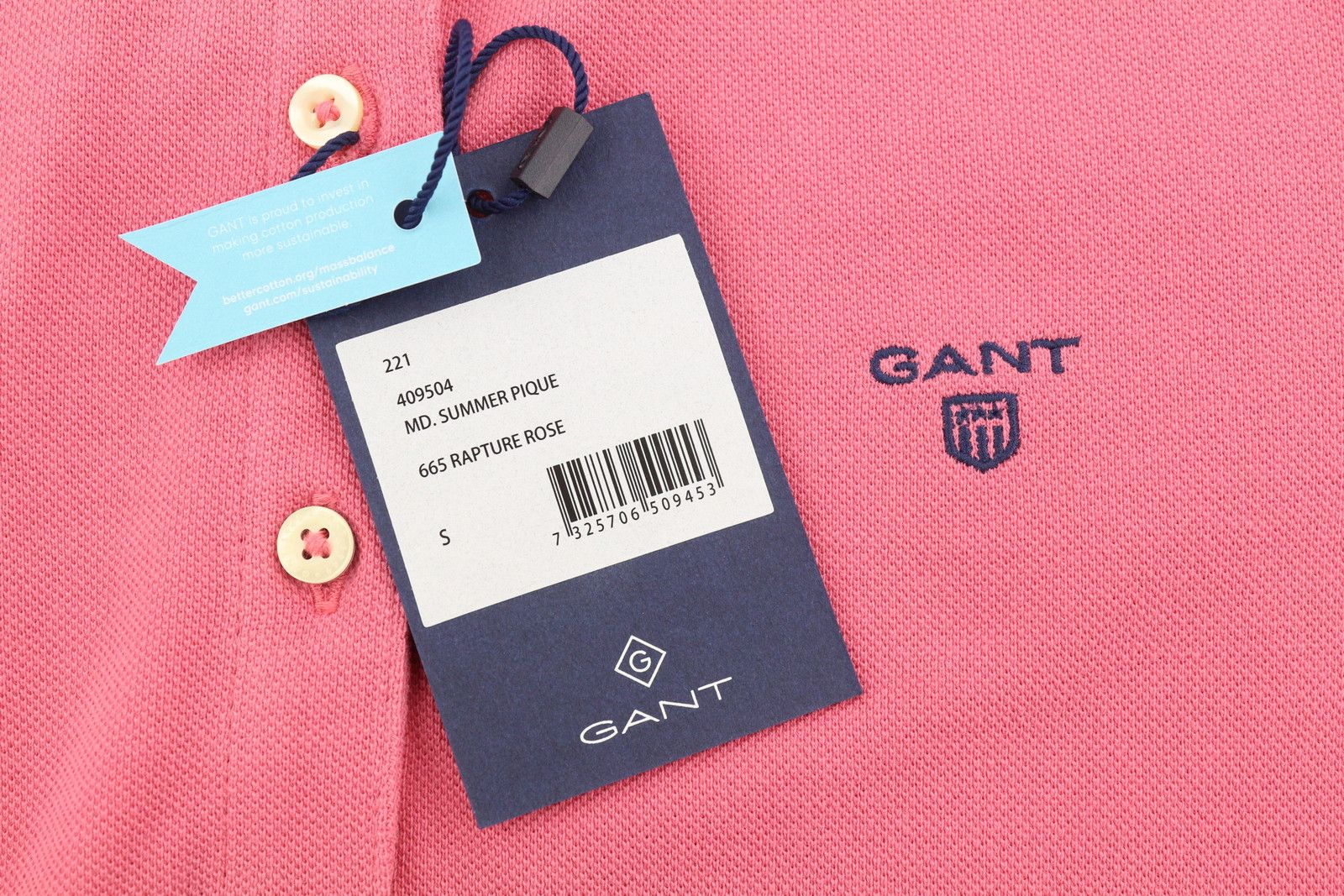 Gant SUMMER PIQUE S Rapture Rose Textured Polo 87720 Size S / US 4 / IT 40 - 7 Thumbnail