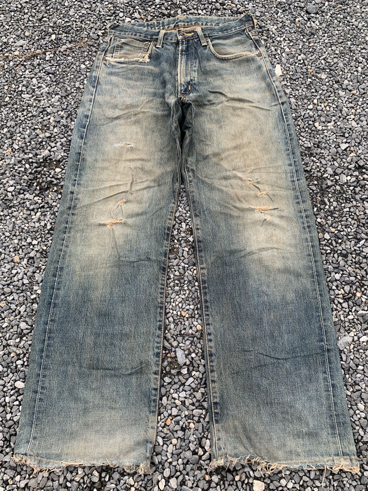 Edwin VINTAGE EDWIN 505 SELVEDGE BAGGY RUSTY DISTRESSED DENIM Size US 28 / EU 44 - 2 Thumbnail