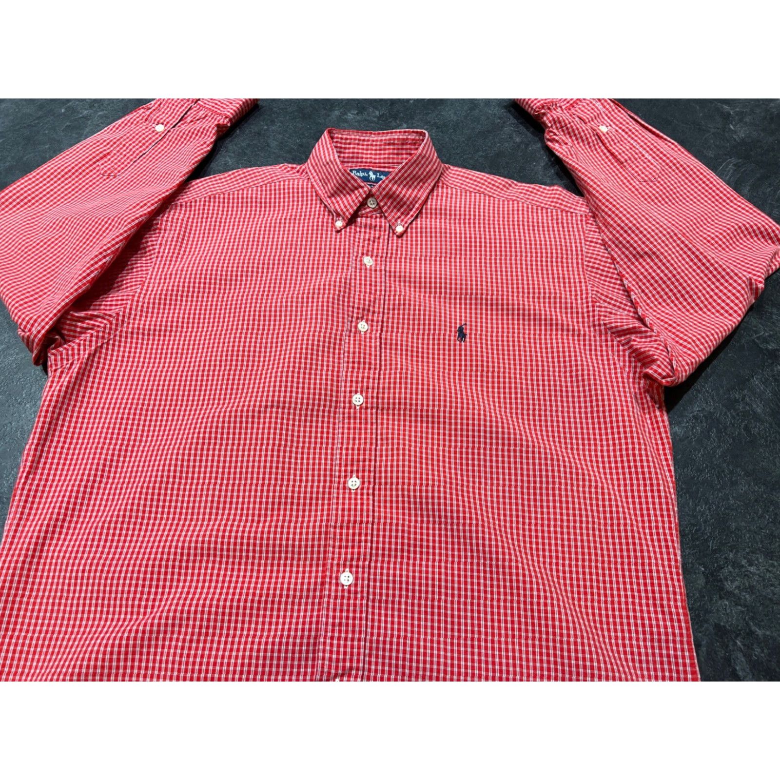Ralph Lauren Ralph Lauren Blake Men’s Button-Down Shirt Long Sleeve Plaid Cotton Red Check Size US L / EU 52-54 / 3 - 2 Thumbnail