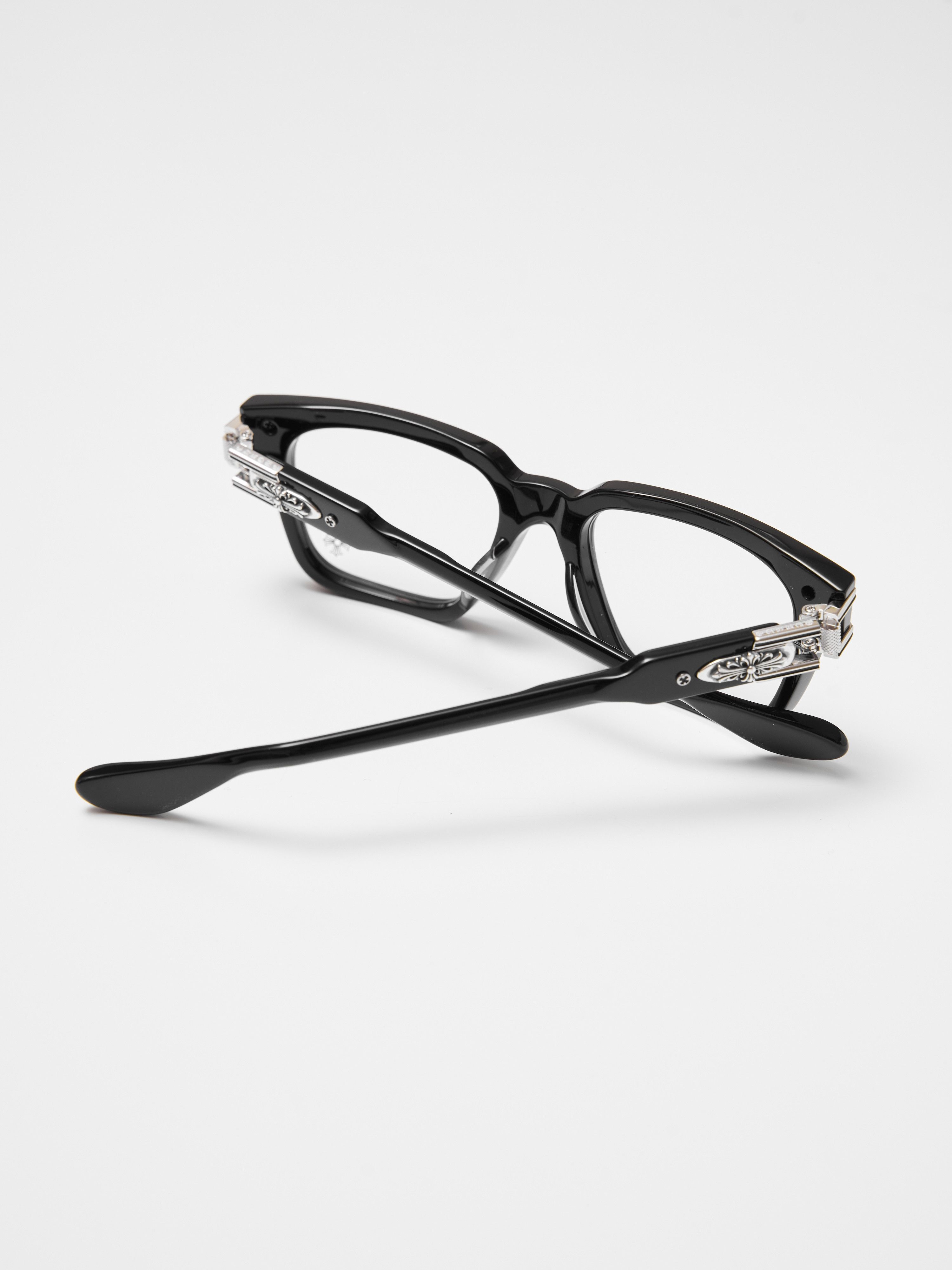 Chrome Hearts CHROME HEARTS BULGE BLACK SHINY SILVER GLASSES Size ONE SIZE - 4 Thumbnail