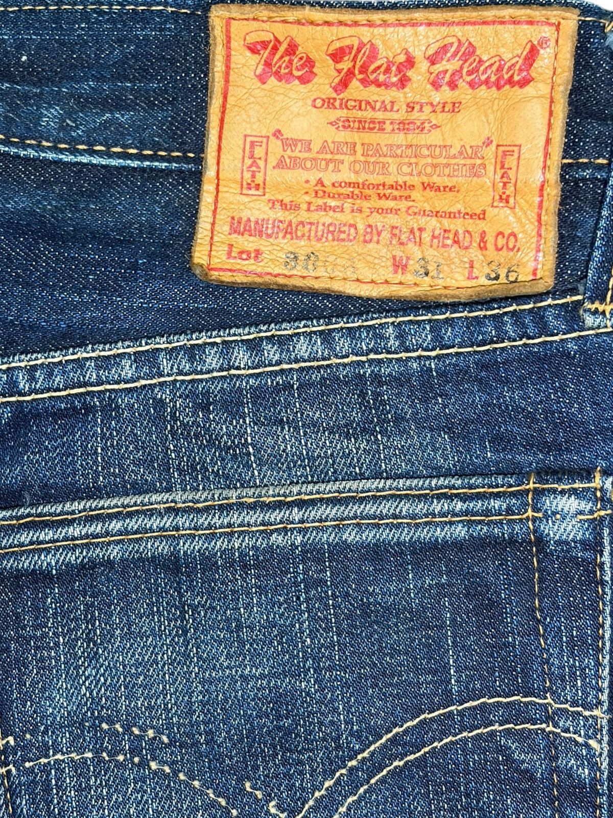 The Flat Head Vintage Flat Head 3006 Mud Wash Distressed Flare Jeans Size US 30 / EU 46 - 5 Thumbnail