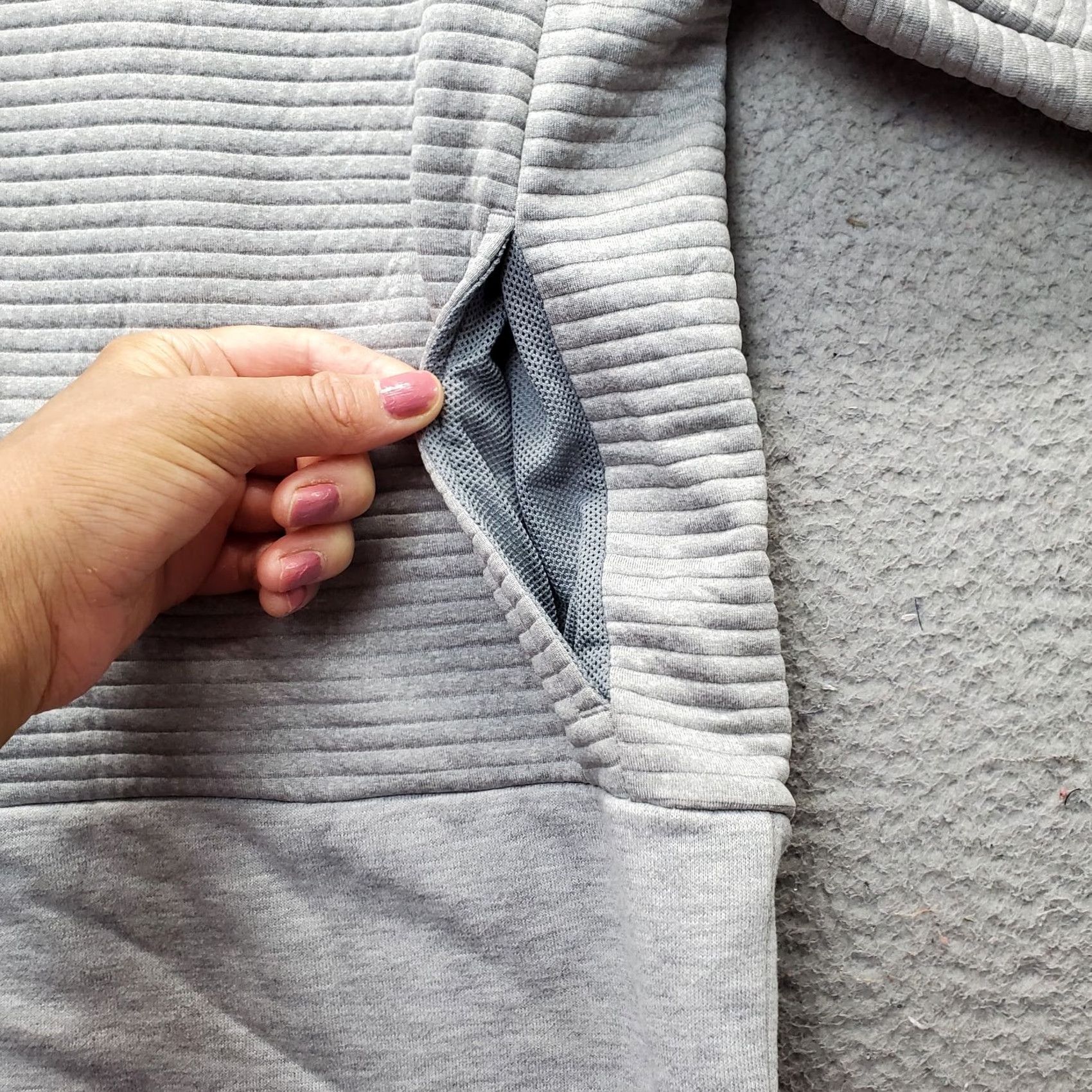 Nike Nike Dri-Fit Hoodie Womens Medium Gray Raglan Sleeve Zip? Drawstring Size M / US 6-8 / IT 42-44 - 6 Thumbnail