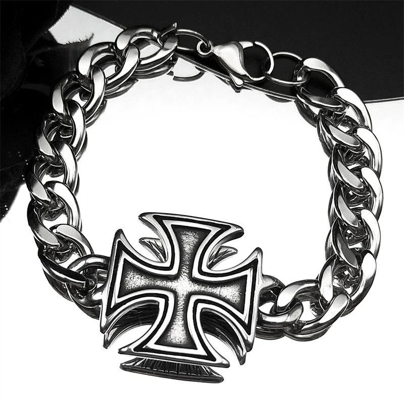 Jewelry Iron Cross Medal Bracelet Size ONE SIZE - 4 Thumbnail