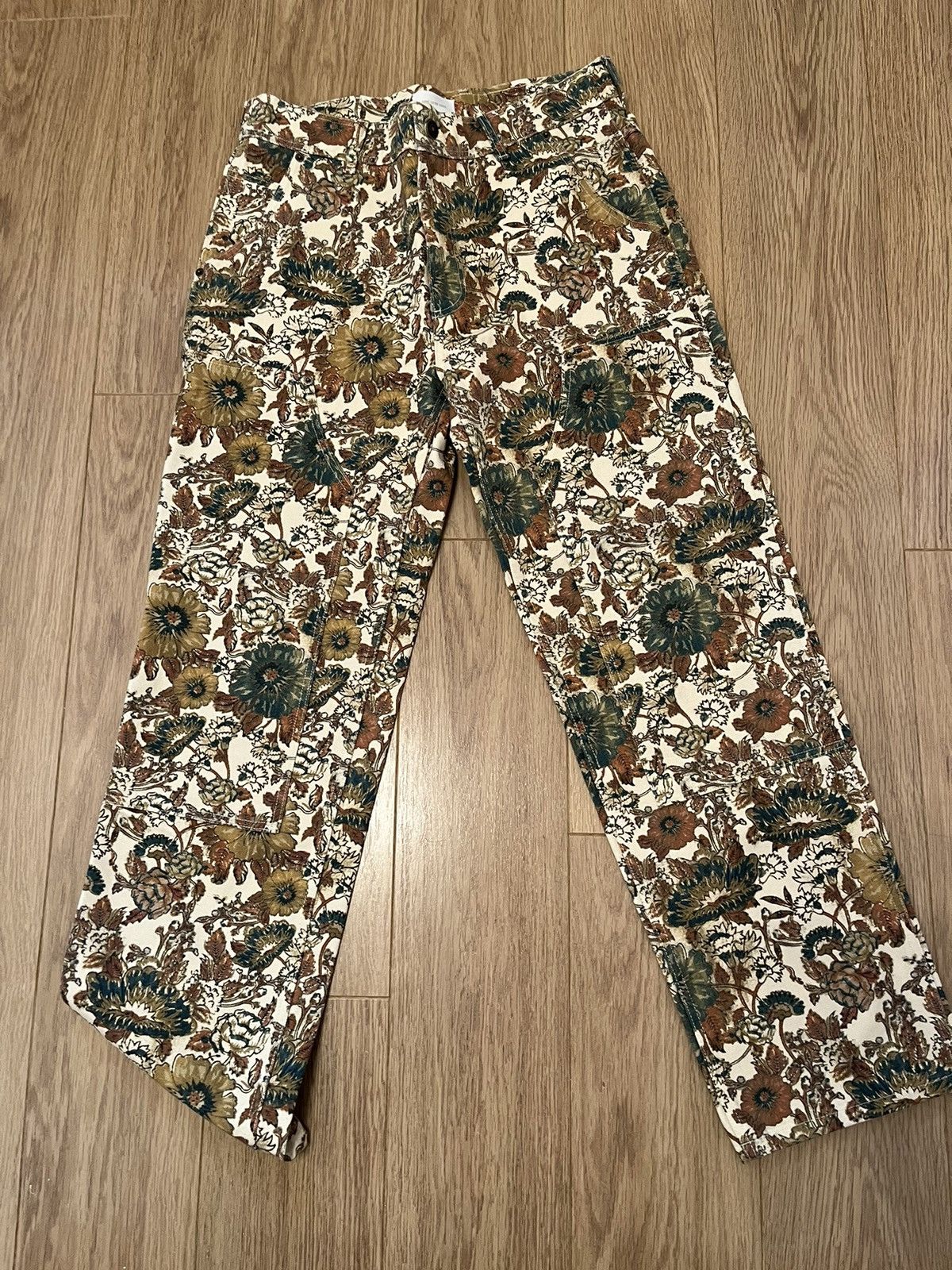 image of Aime Leon Dore Ald Carpenter Pants Paisley Medium in White, Men's (Size 32)