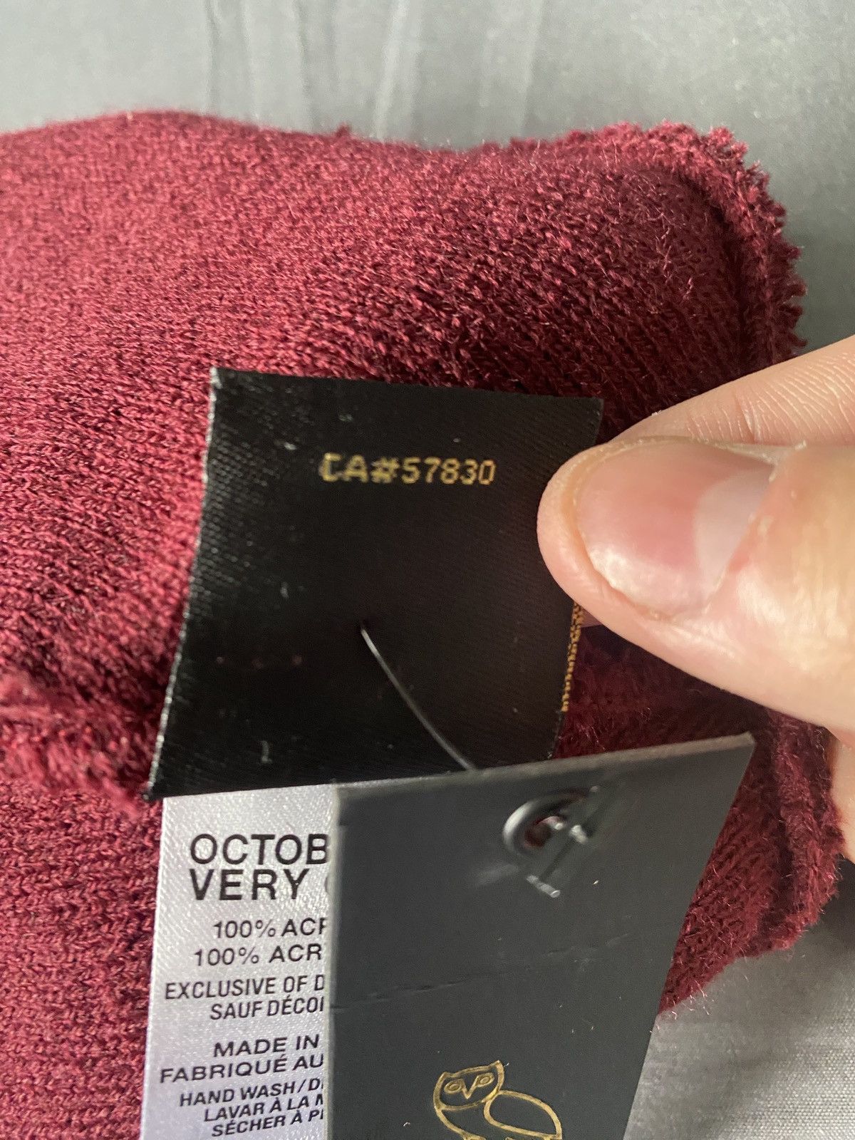October's Very Own OVO Classic Owl Beanie Burgundy Size ONE SIZE - 4 Thumbnail