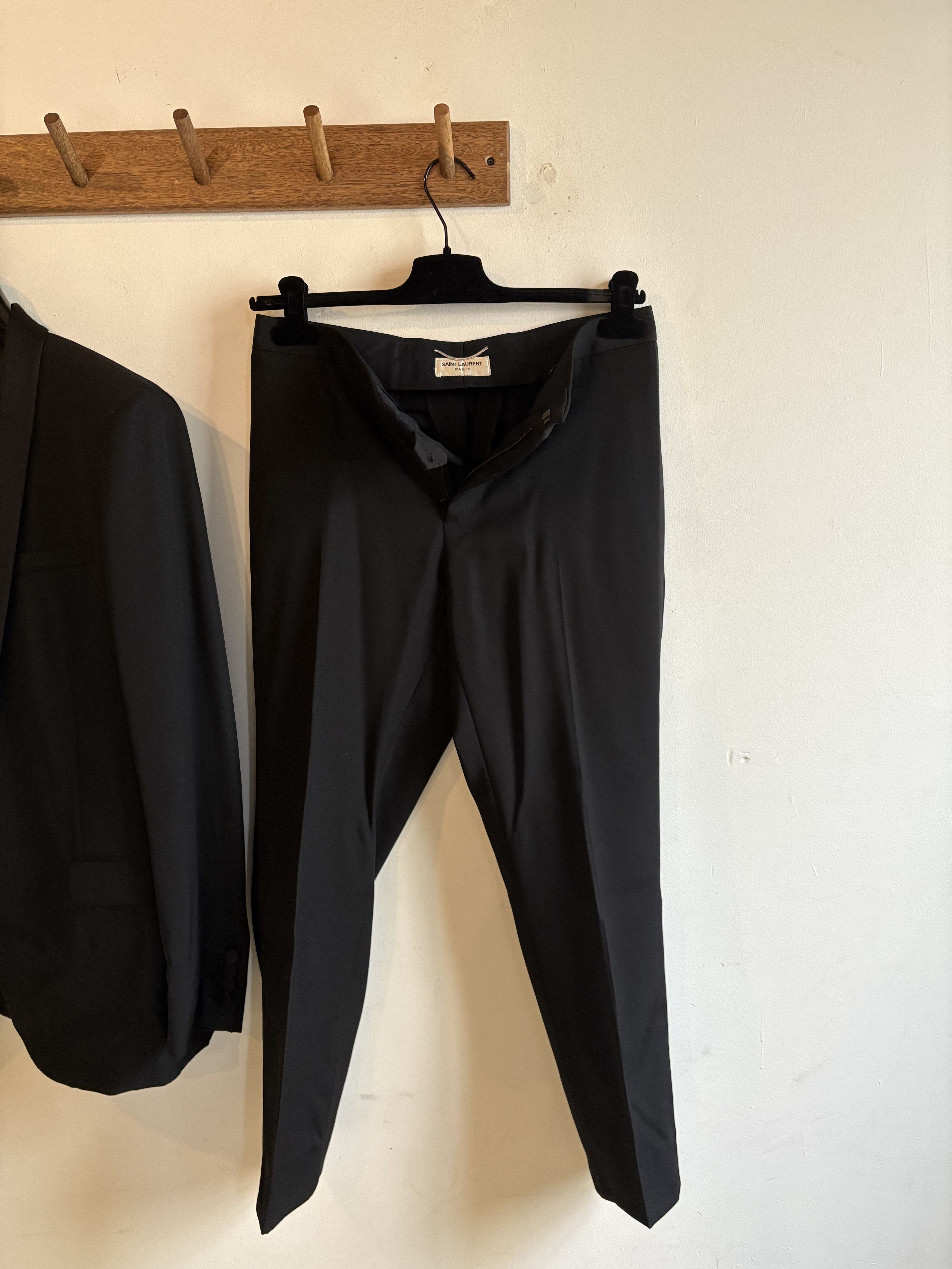 Saint Laurent Paris Saint Laurent Hedi Slimane 2 Piece Tuxedo Suit Size 50R - 11 Thumbnail