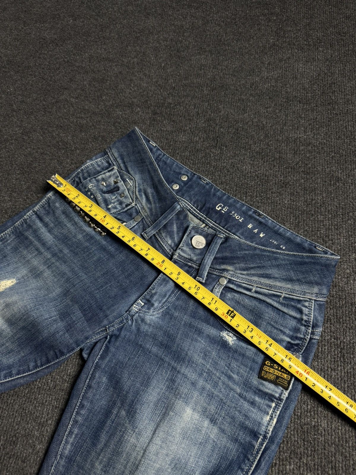 G-Star 00s G-Star RAW 3301 Distressed Punk Rock Denim Jeans Y2K Size 25" / US 0 / IT 36 - 23 Thumbnail