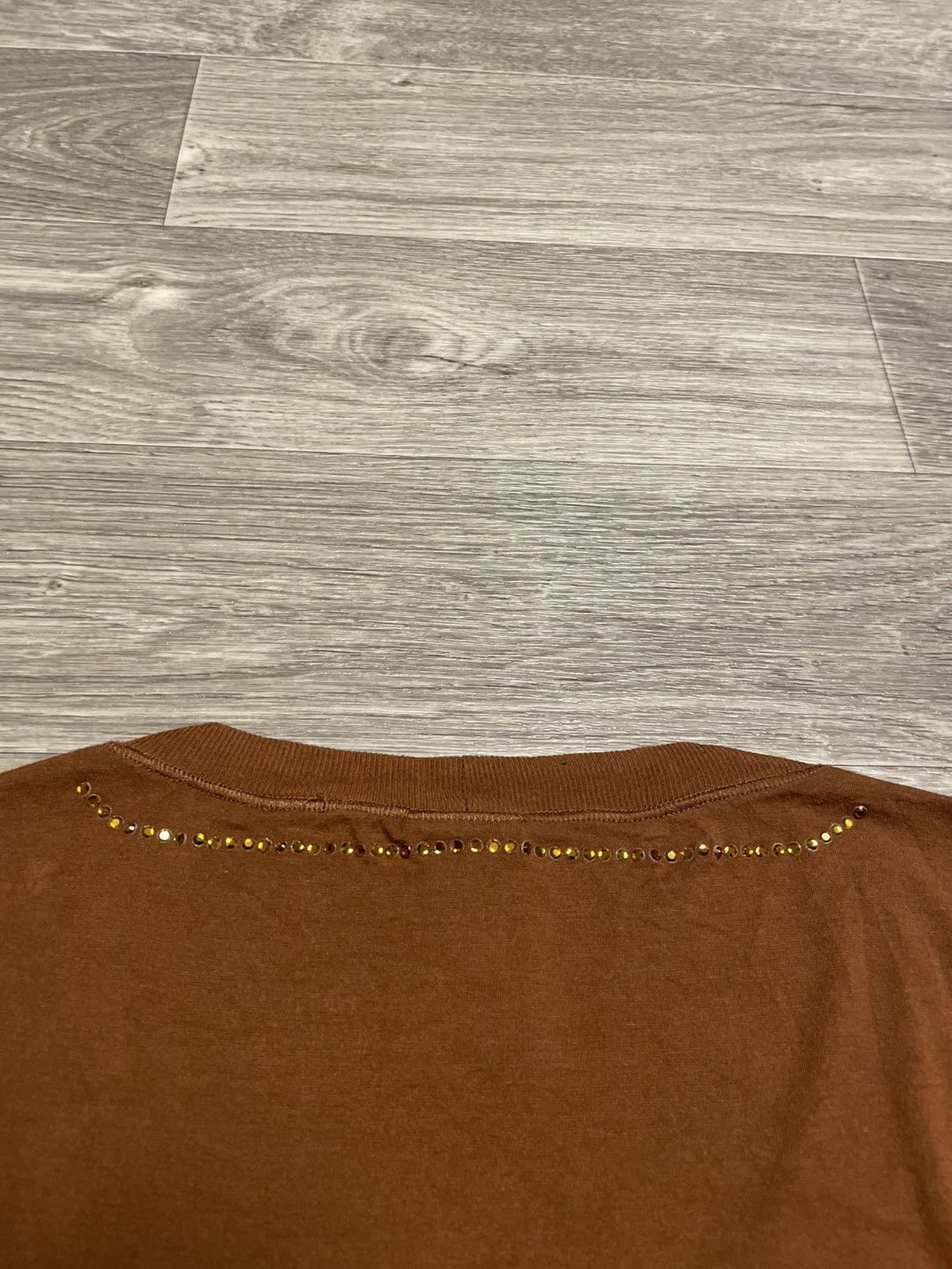 Dolce & Gabbana Y2K DG Dolce Gabbana Brown Rhinestone Logo Long Sleeve Top Size XS / US 0-2 / IT 36-38 - 25 Thumbnail