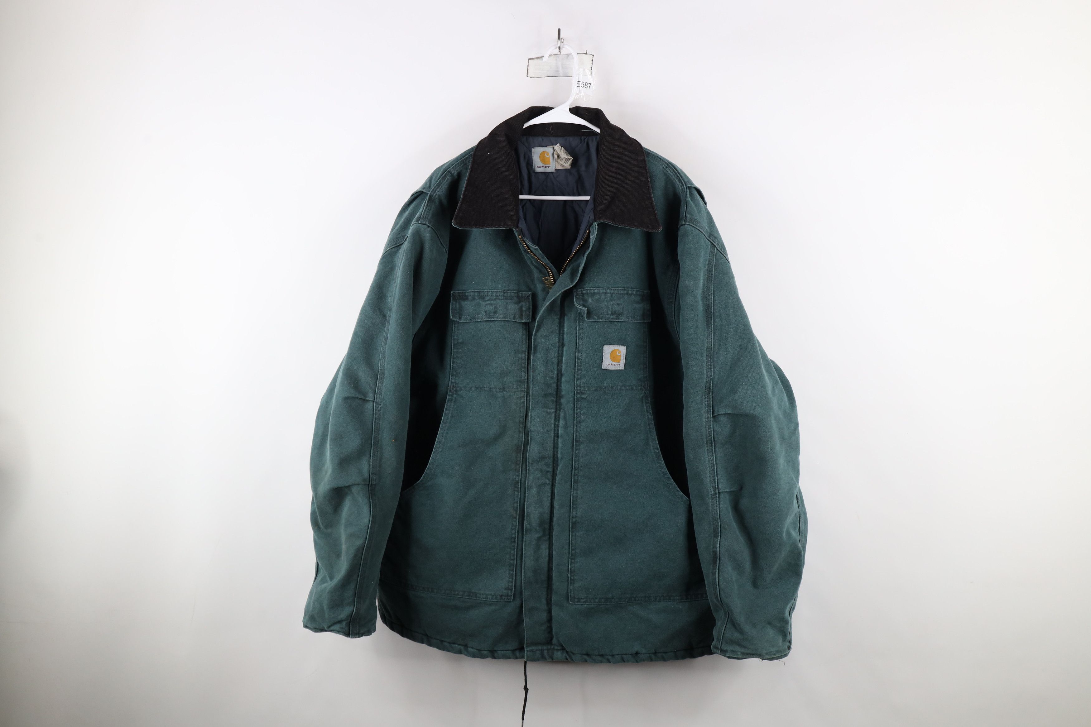 Carhartt × Vintage Vintage 90s Carhartt Canvas Chore Barn Jacket Green USA Size US XXL / EU 58 / 5 - 1 Thumbnail