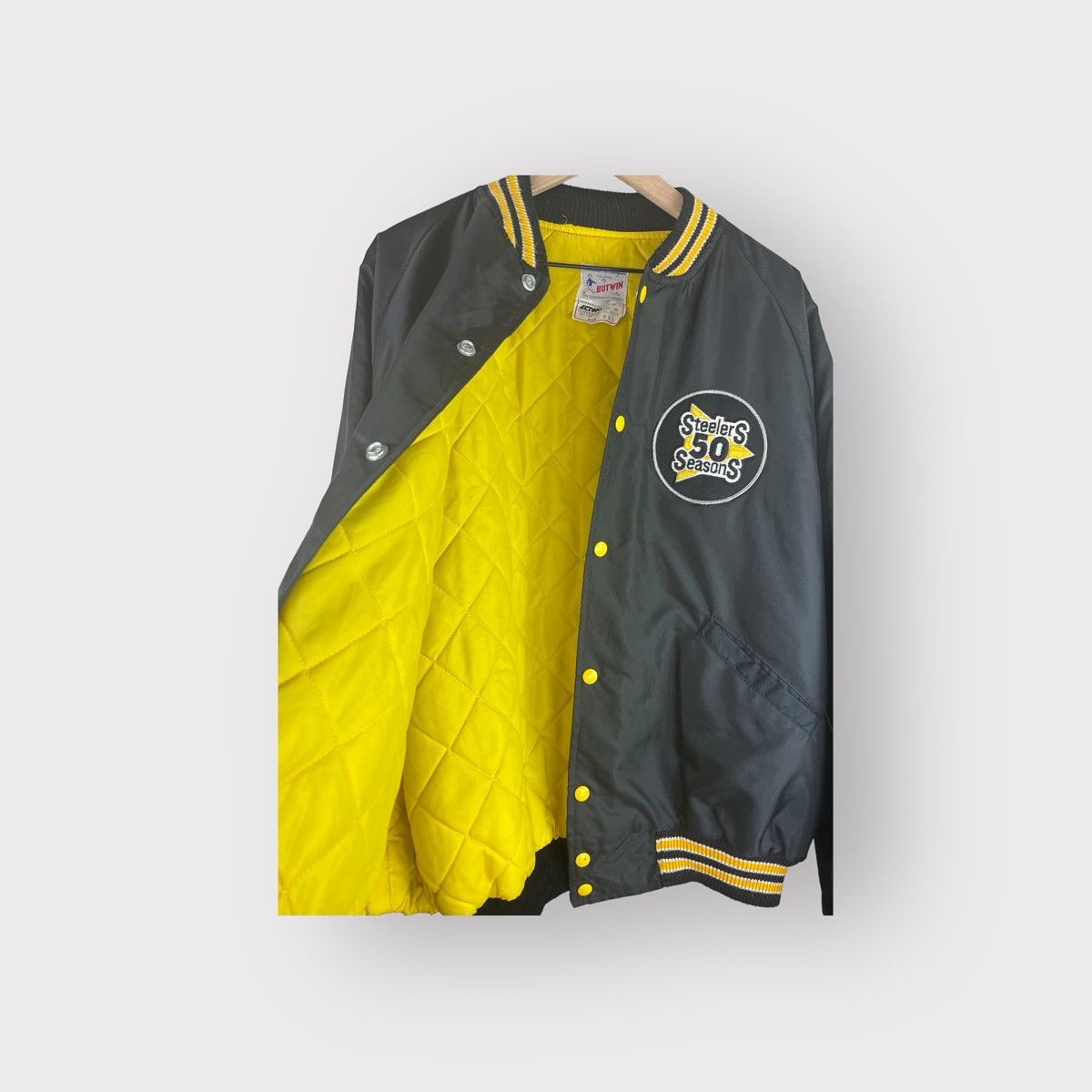 Vintage Vintage 80's Pittsburgh Steelers 50th Satin Bomber Jacket Size US XXL / EU 58 / 5 - 3 Thumbnail