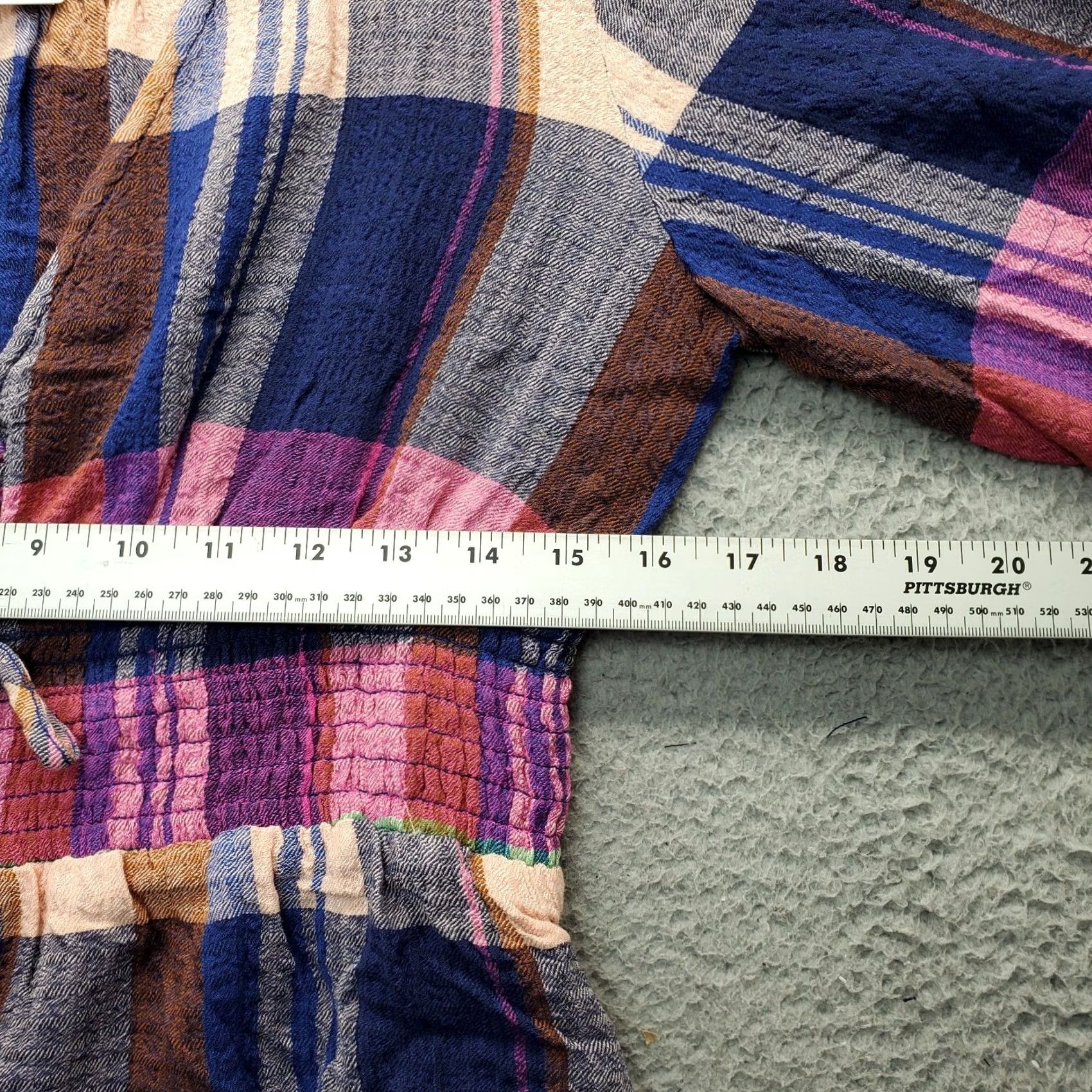 Vintage Pilcro Anthropologie Womens M Multi Plaid Tie Waist V Neck Button Front - Sale Size M / US 6-8 / IT 42-44 - 7 Thumbnail
