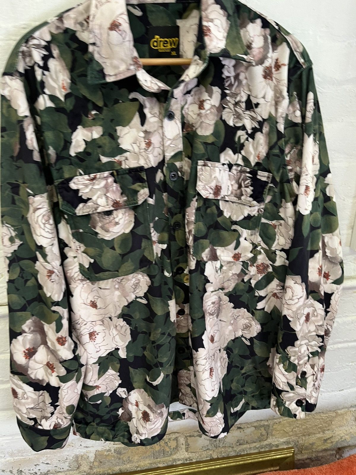 Drew House Drew House Iceberg Rose Velvet Button Up Shirt Size US XL / EU 56 / 4 - 7 Thumbnail