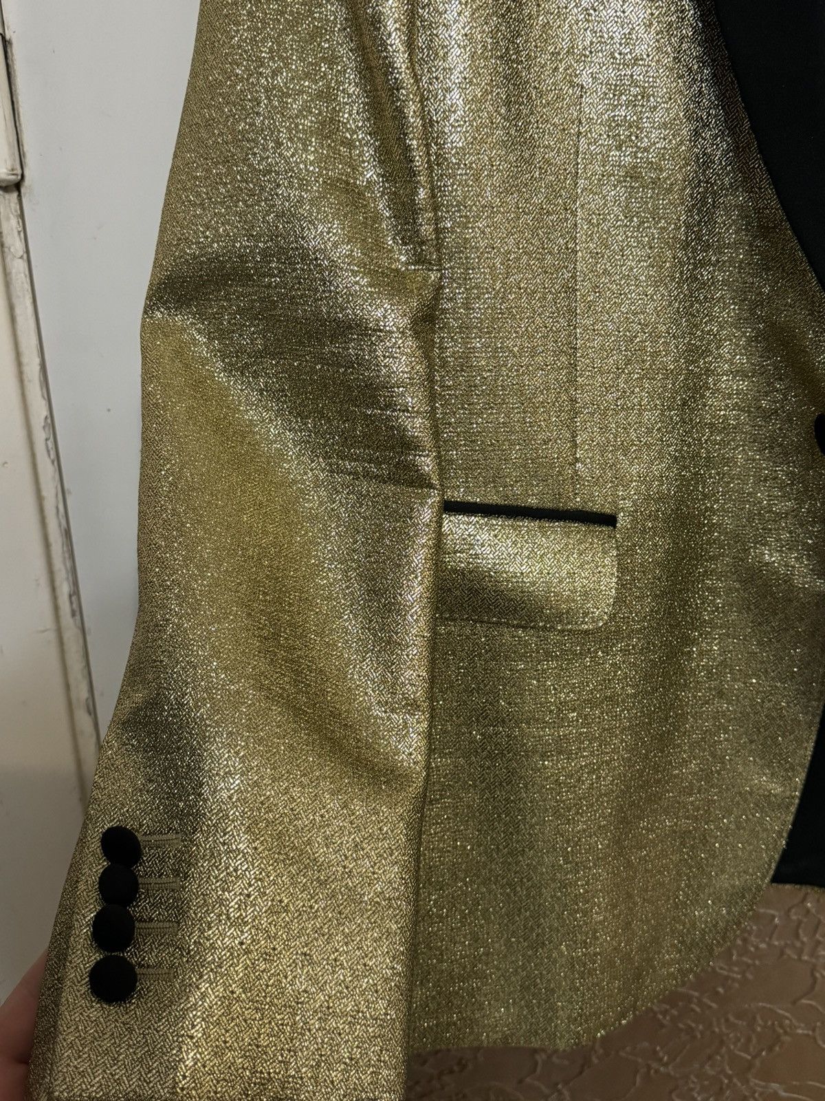 Celine × Hedi Slimane Gold blazer Size 42S - 4 Thumbnail