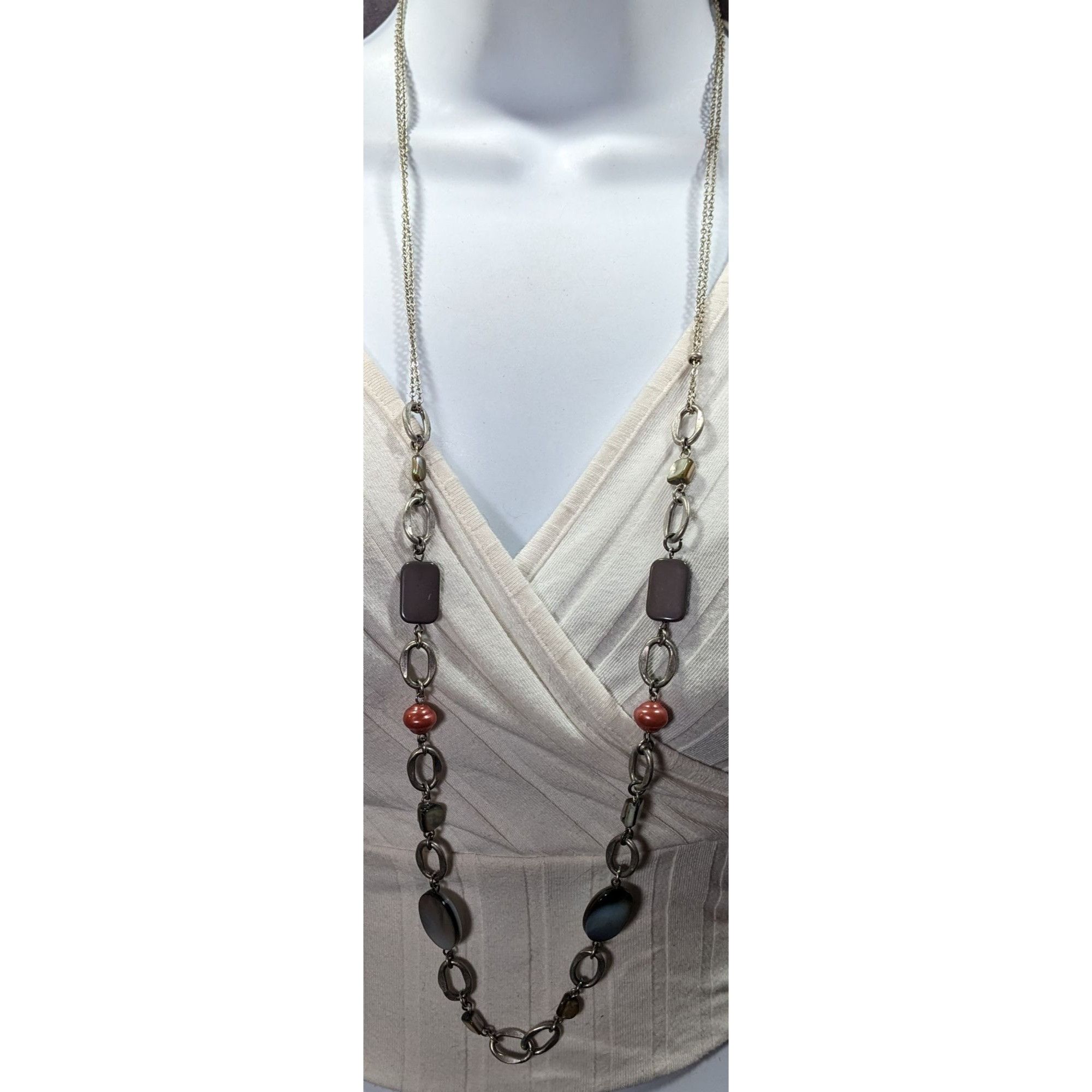 Other Boho Chic Shell And Pearl Accented Long Chain Link Necklace Size ONE SIZE - 6 Thumbnail