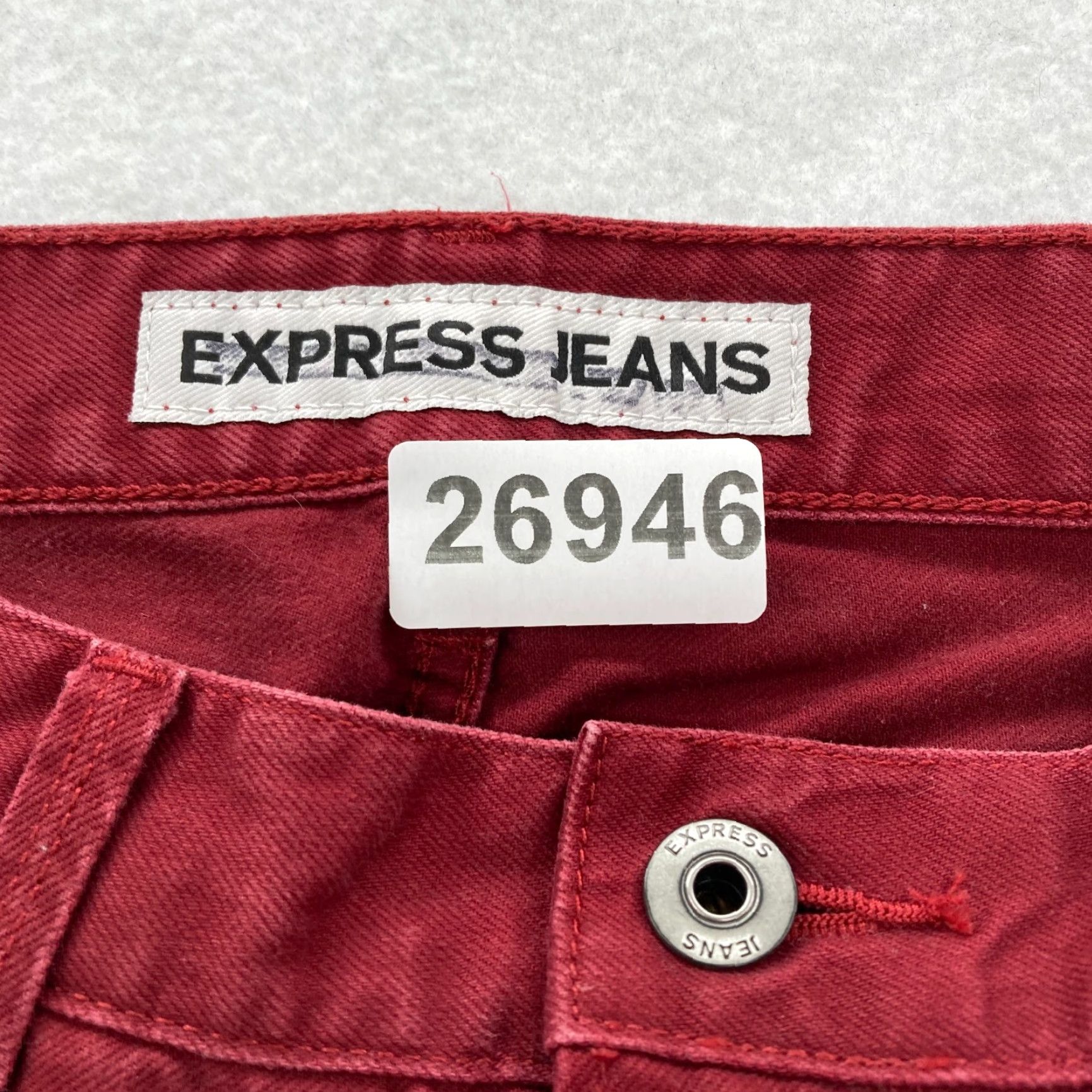 Express Express Jeans Mens 32x32 Rocco Slim Fit Button Fly Red Denim Grunge Style Jeans Size US 32 / EU 48 - 4 Thumbnail