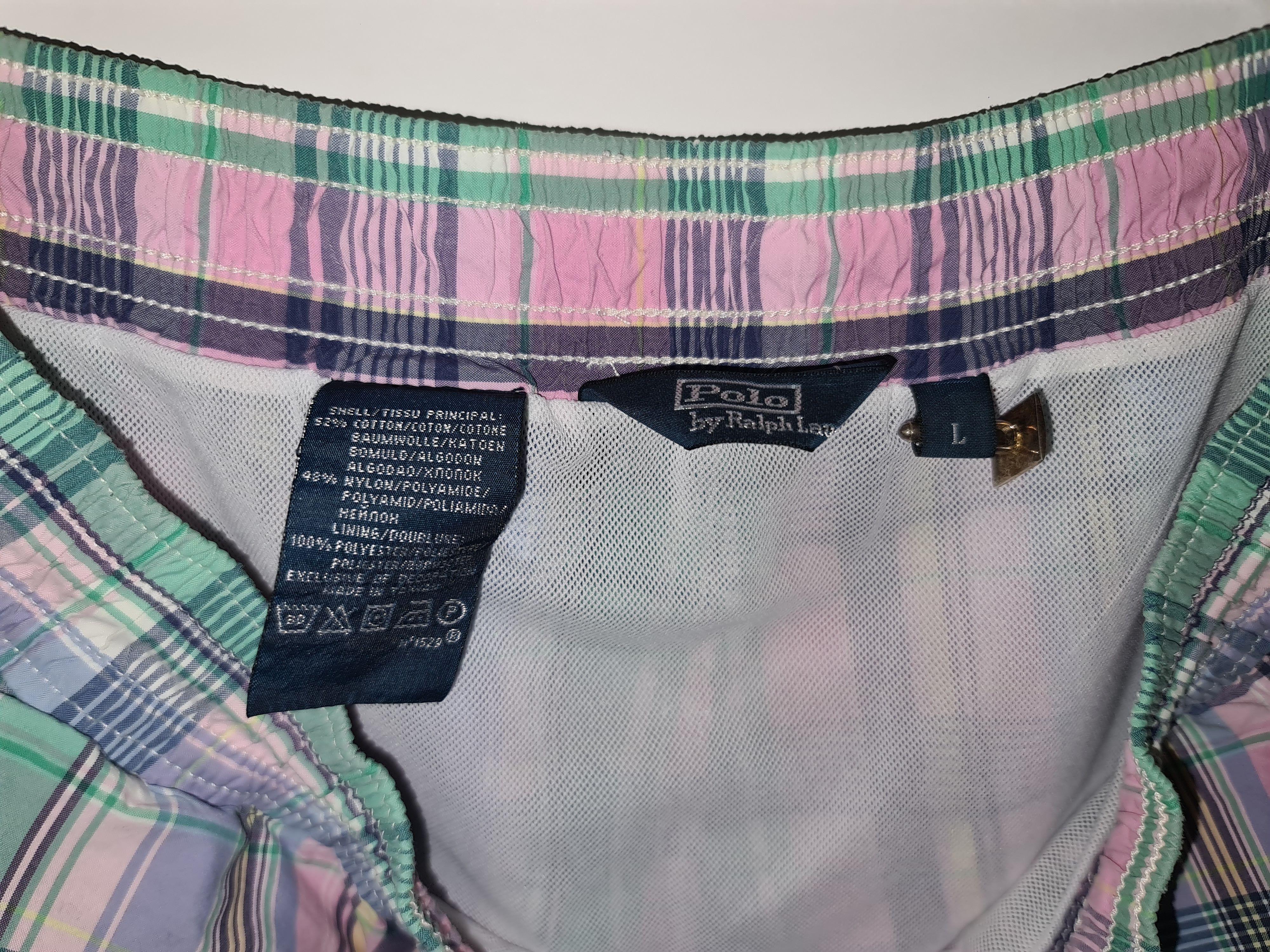 Polo Ralph Lauren 90s Vintage Polo Ralph Lauren Check Striped Swim Short Size US 34 / EU 50 - 6 Thumbnail