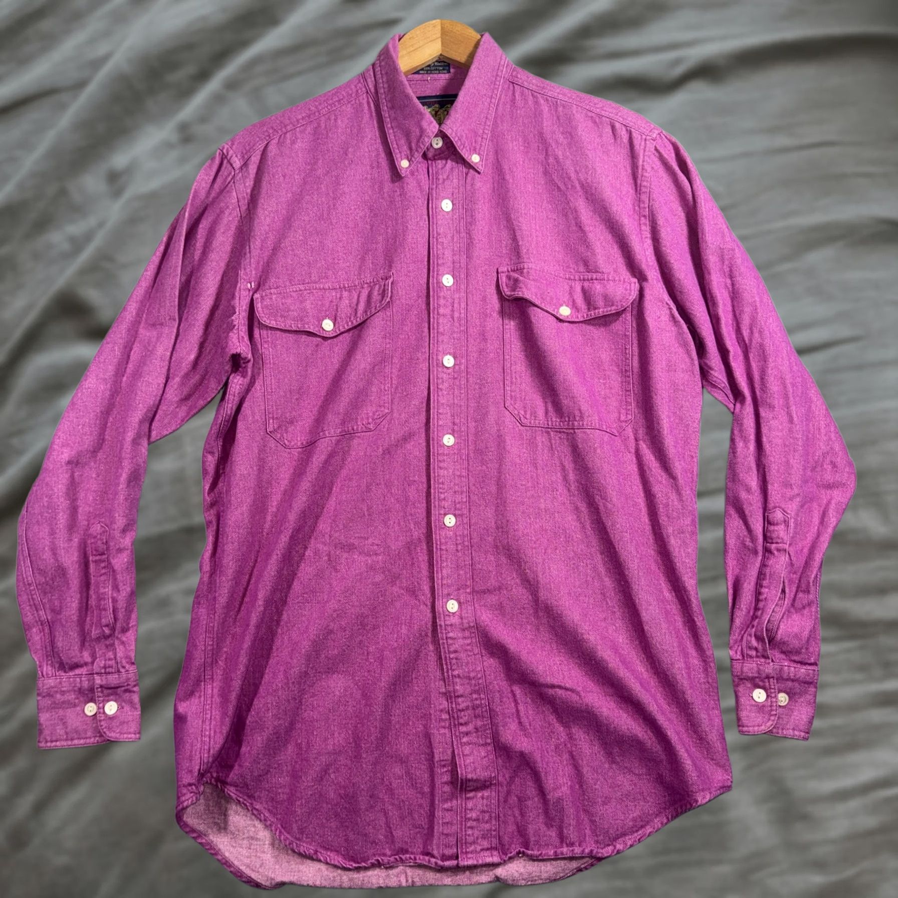 Chaps VINTAGE Chaps Ralph Lauren Shirt Mens Medium Purple Denim Country Cottons 90s Size US M / EU 48-50 / 2 - 1 Thumbnail