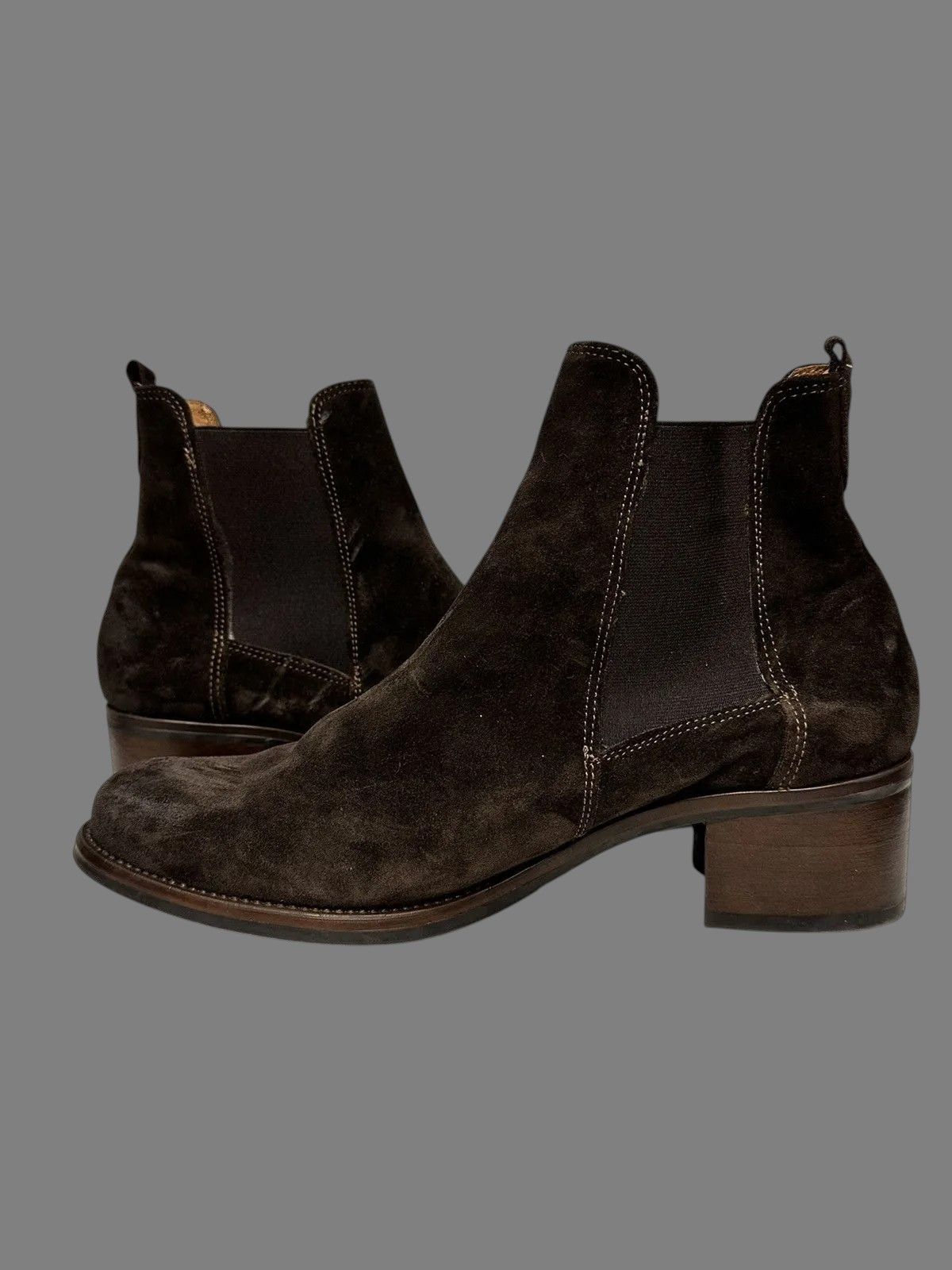 14th Addiction Franzini Brown Leather Boots Italian Elegant Retro Guidi Size US 8 / EU 41 - 7 Thumbnail