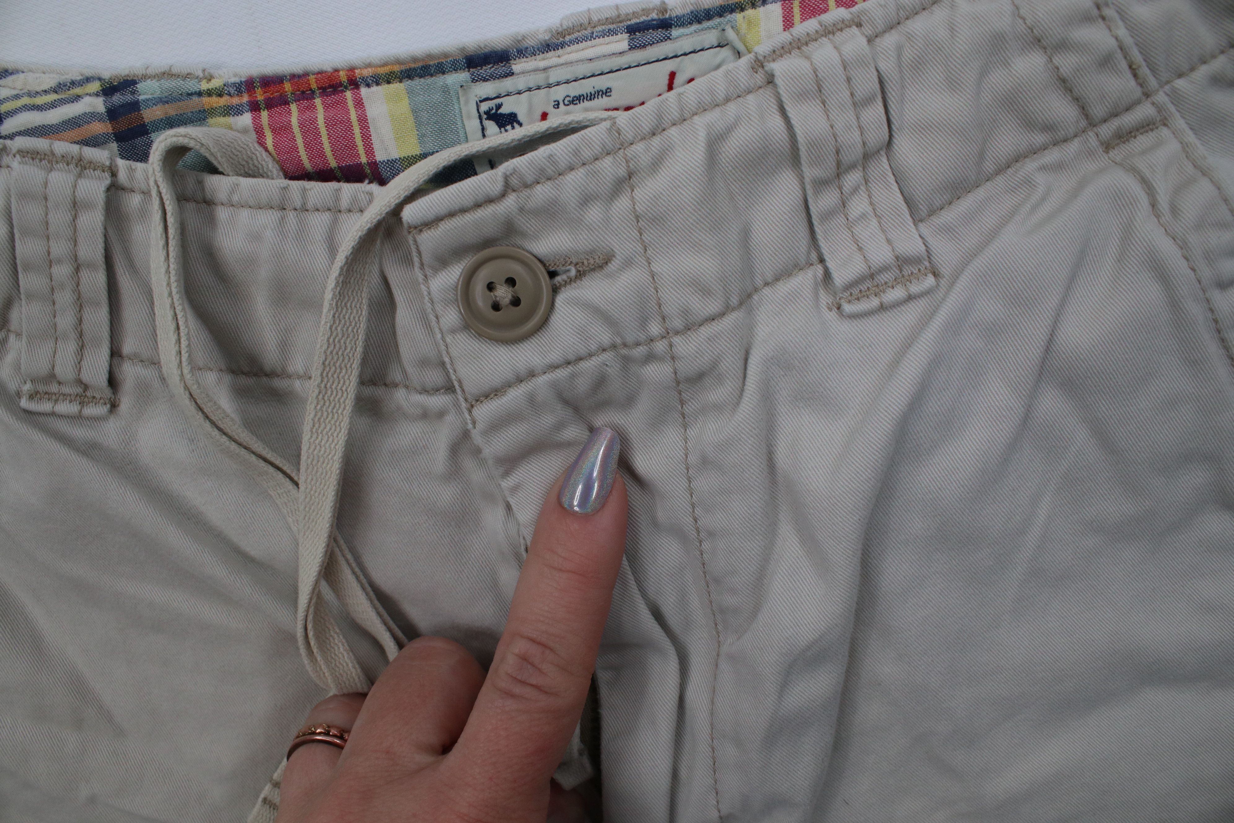 Abercrombie & Fitch Vintage 90s Y2K Abercrombie & Fitch Heavy Chino Shorts Beige Size US 30 / EU 46 - 7 Thumbnail
