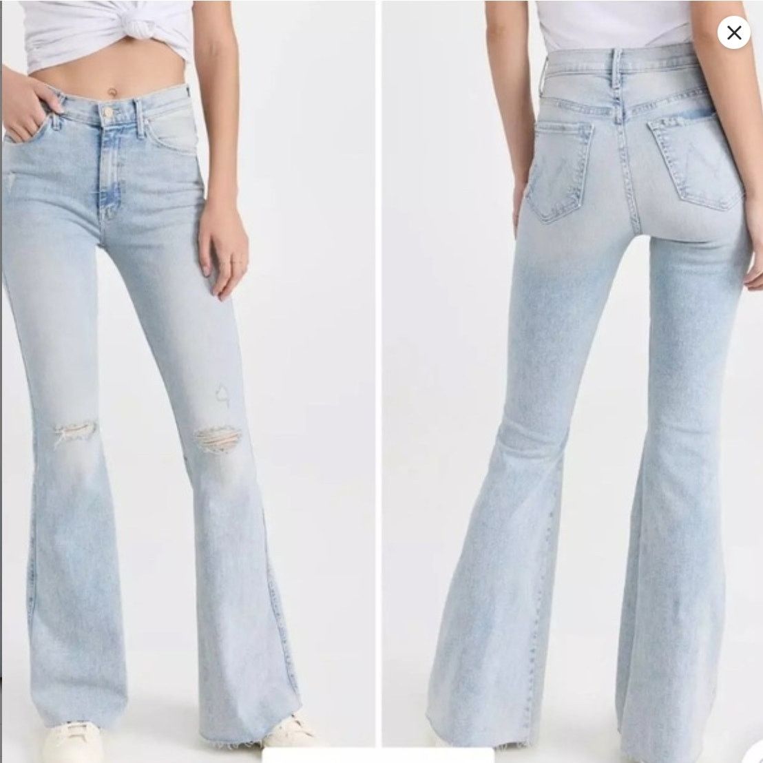 MOTHER MOTHER The Super Cruiser Double Heel Fray Flare Jeans Size 27" / US 4 / IT 40 - 1 Thumbnail