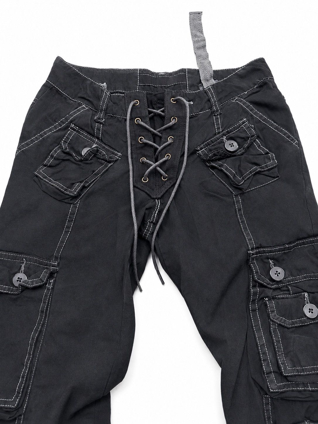Japanese Brand Vert Lace up flare cargo pants Size US 28 / EU 44 - 2 Thumbnail