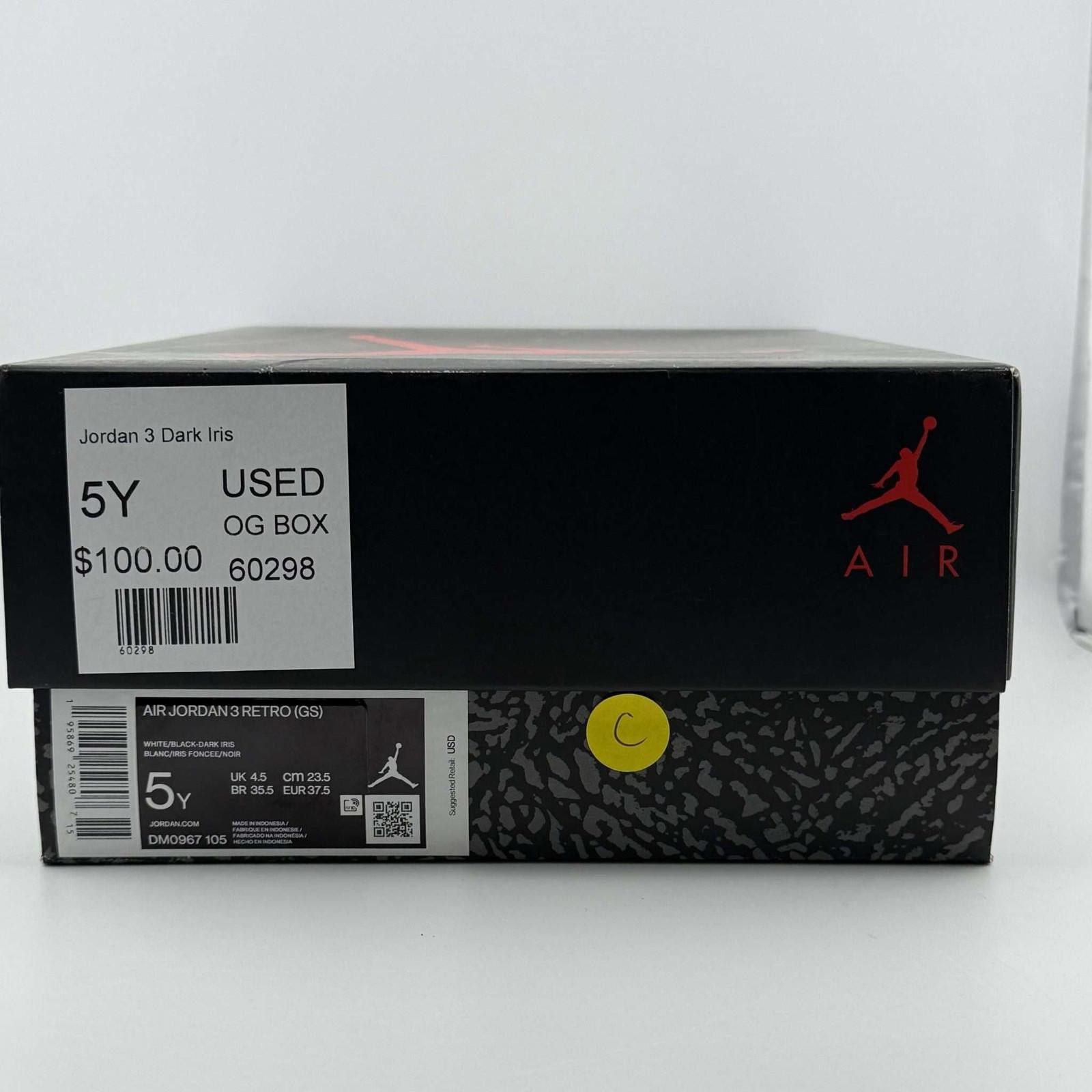 Jordan Brand Jordan 3 Dark Iris 5Y Used Size US 5 / EU 37 - 8 Thumbnail