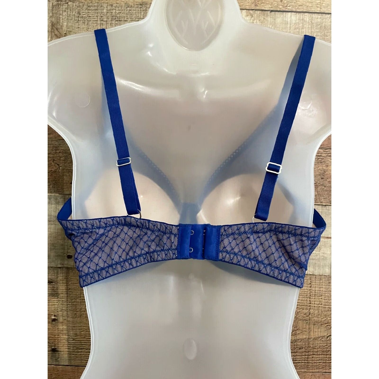 Vintage FREDERICKS OF HOLLYWOOD 34DD Underwire Bra Blue Sexy Womens Size ONE SIZE - 2 Thumbnail