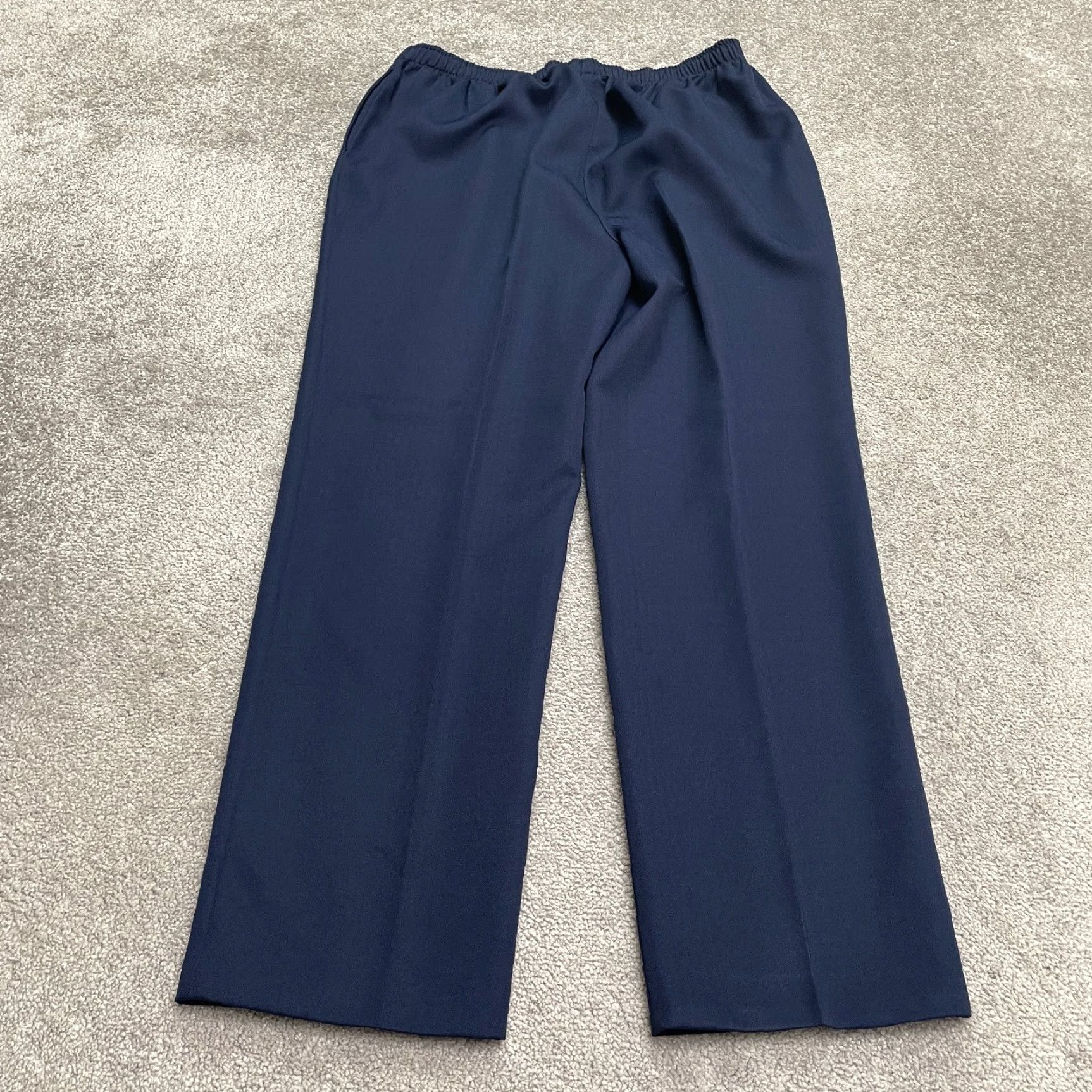 Vintage VINTAGE Draper's & Damon's Dress Pants Womens 16 Blue Pull On Elastic 90's Y2K Size 38" / US 16 / IT 52 - 2 Thumbnail