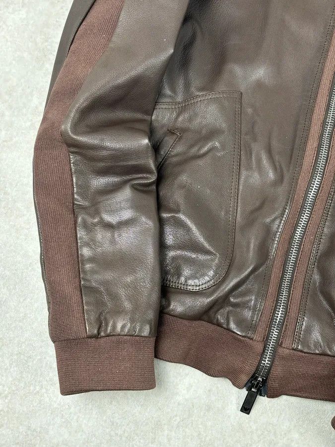 Emporio Armani SS2008 Emporio Armani Brown Lined Leather Biker Jacket Size US L / EU 52-54 / 3 - 8 Thumbnail