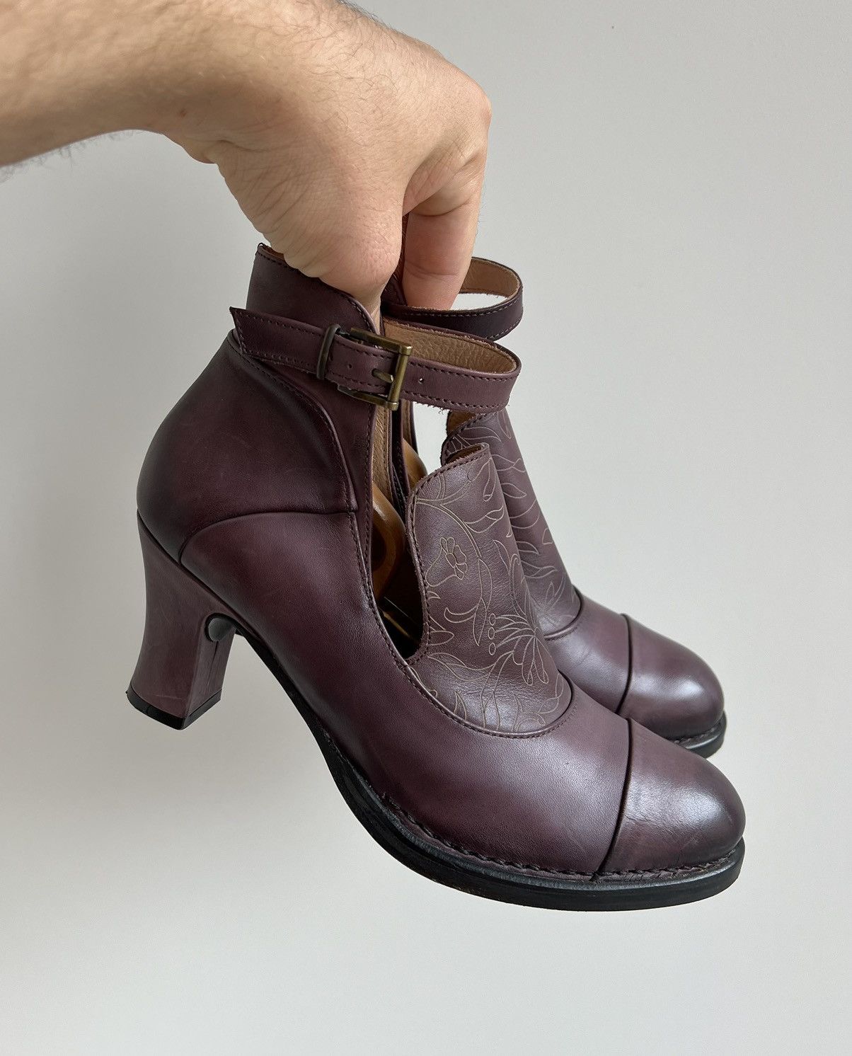 Vintage Vintage Neosens Leather Violet Heel Shoes Size US 9 / IT 39 - 1 Thumbnail