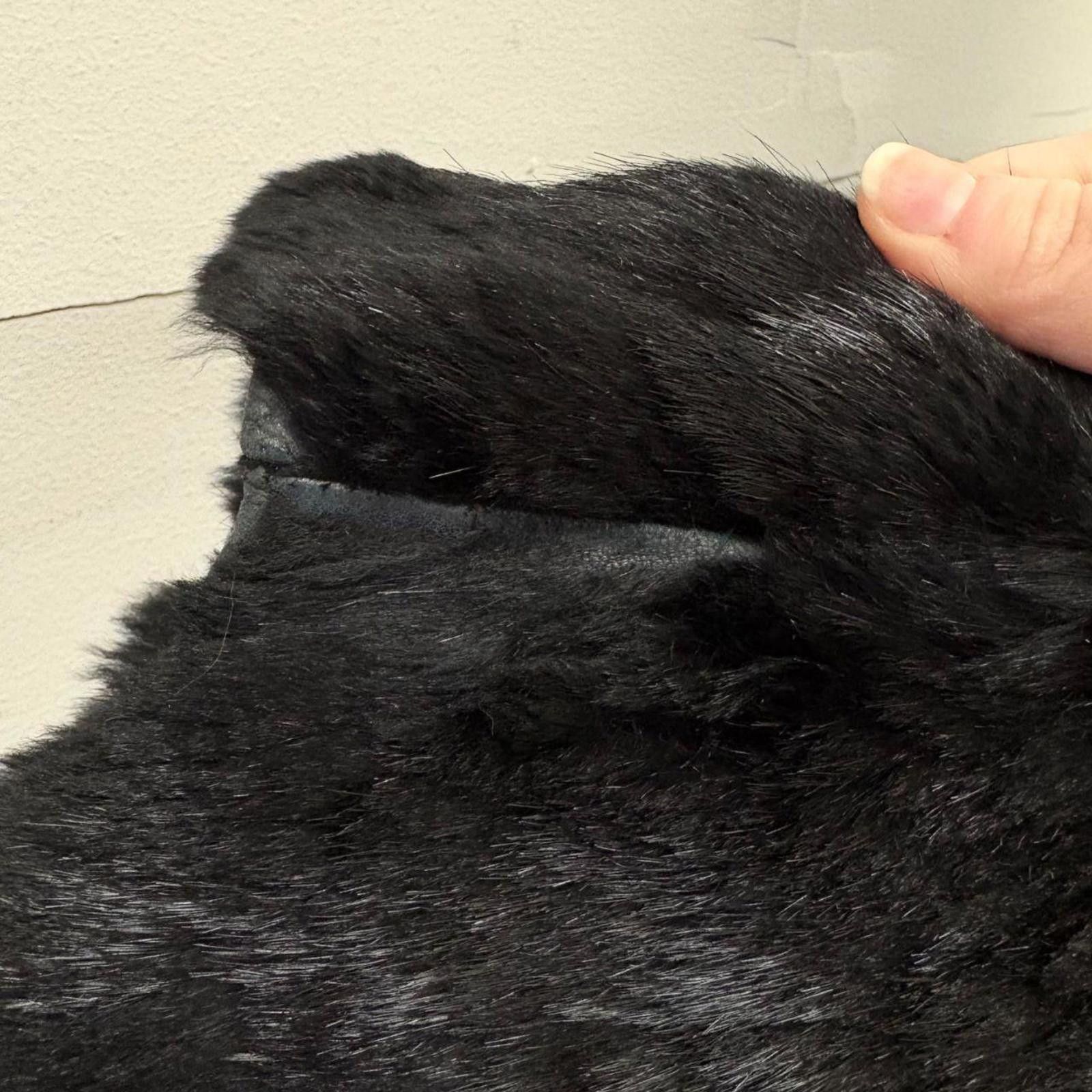 Other Vintage Black Rabbit Fur Longline Coat Size S / US 4 / IT 40 - 4 Thumbnail