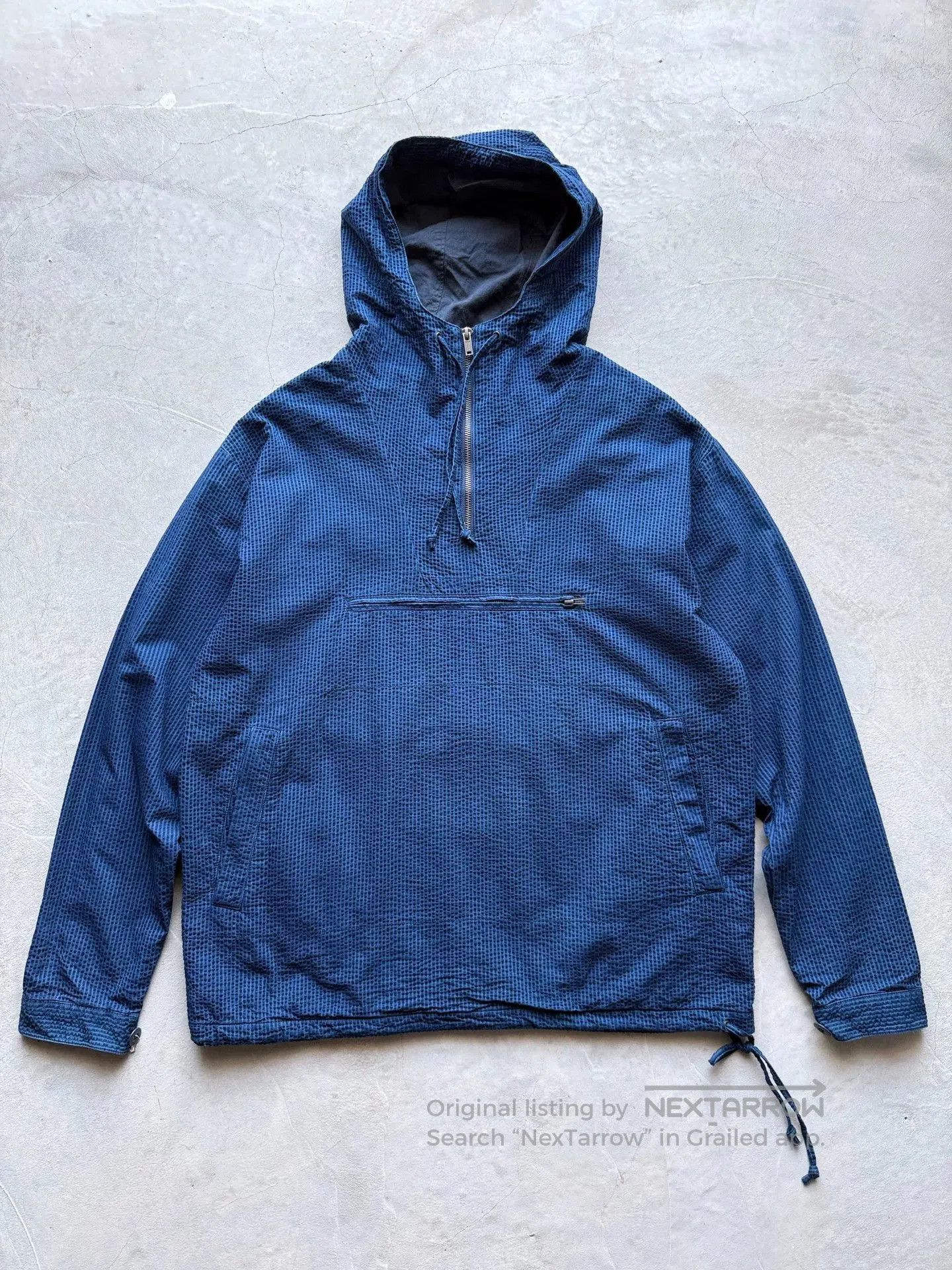 Vintage Vintage 90s J Crew Indigo Seersucker Anorak. Size US L / EU 52-54 / 3 - 1 Thumbnail